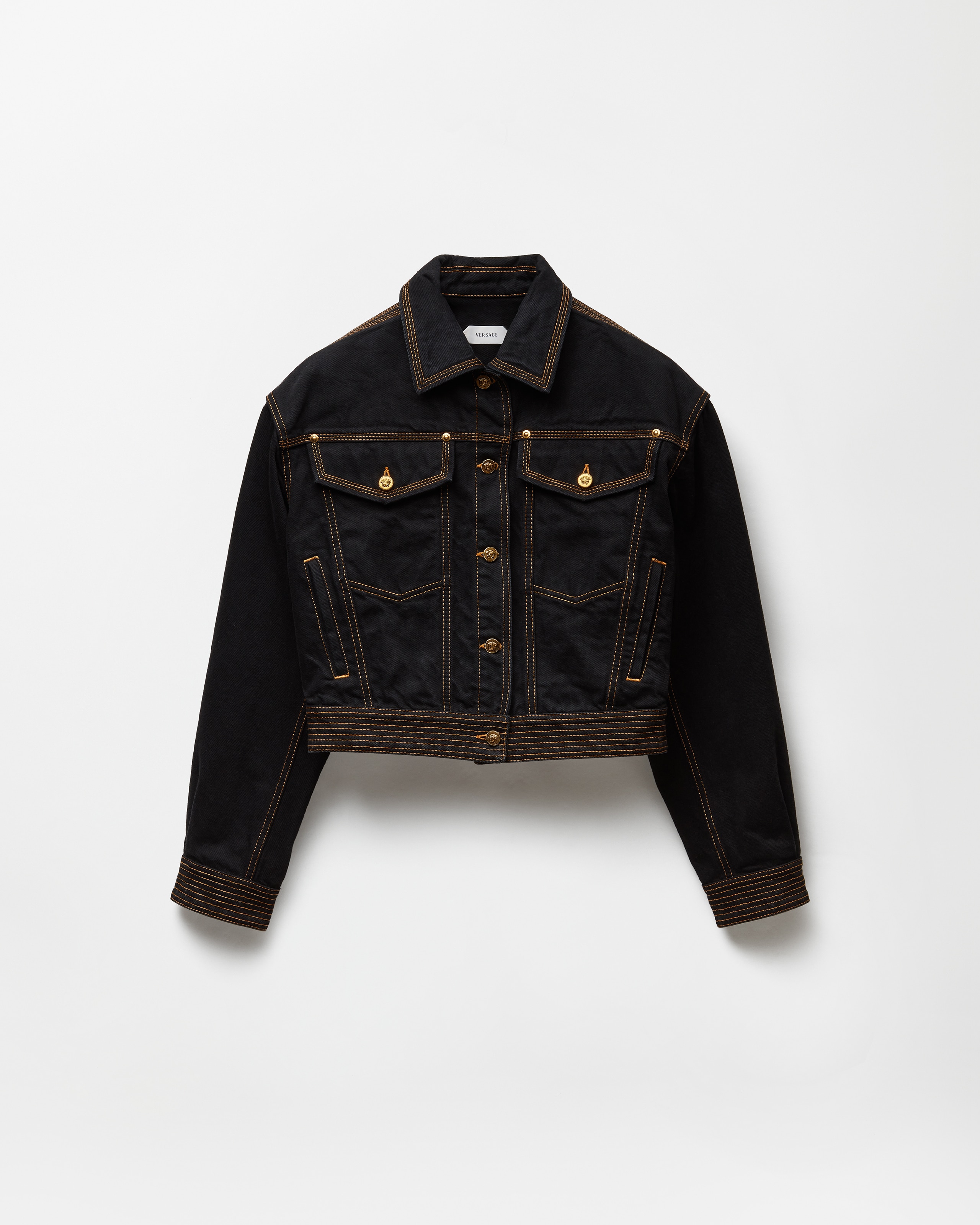 Versace Blouson En Jean In Noir