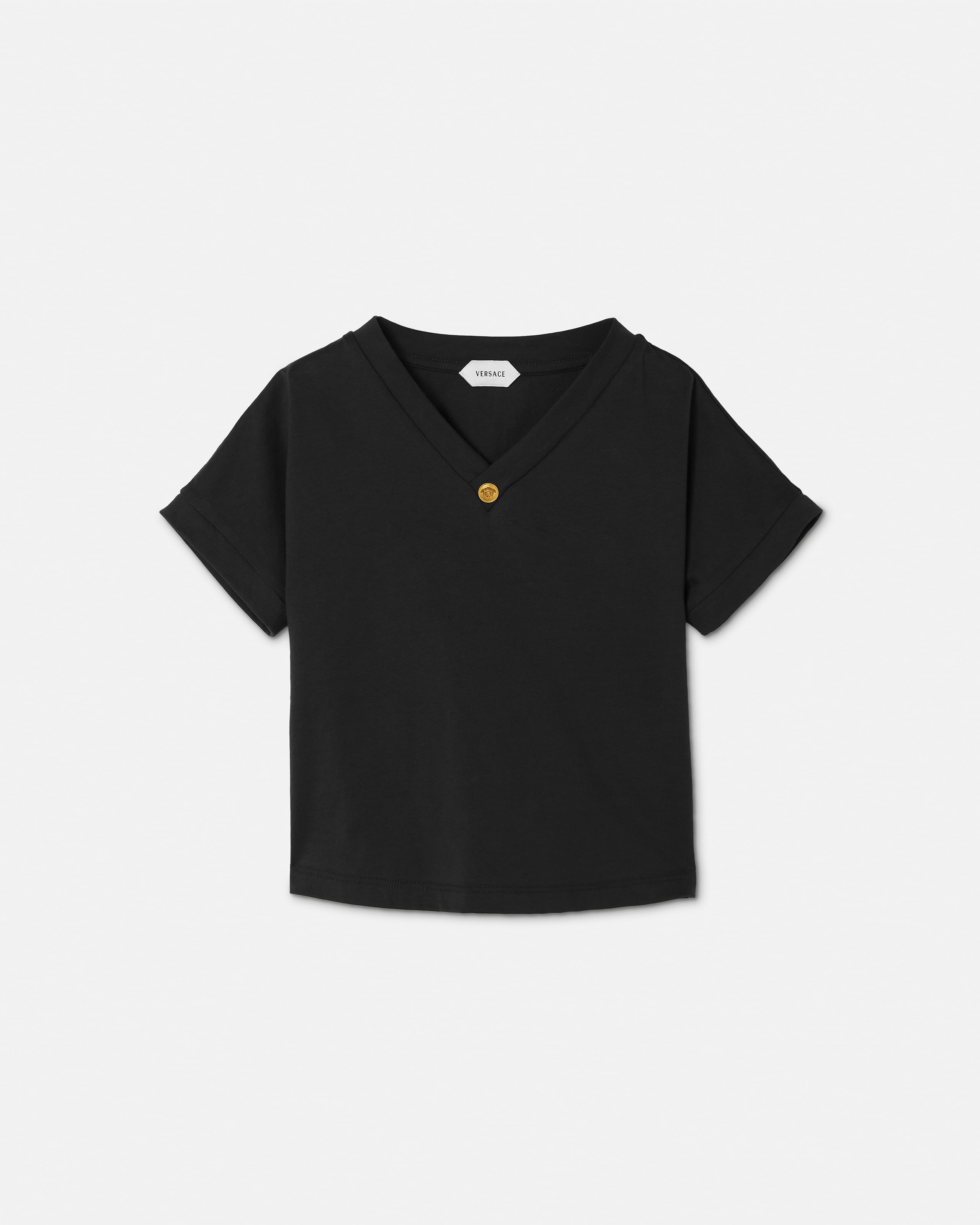 Versace Kids Stretch Cotton-jersey T-shirt In Black