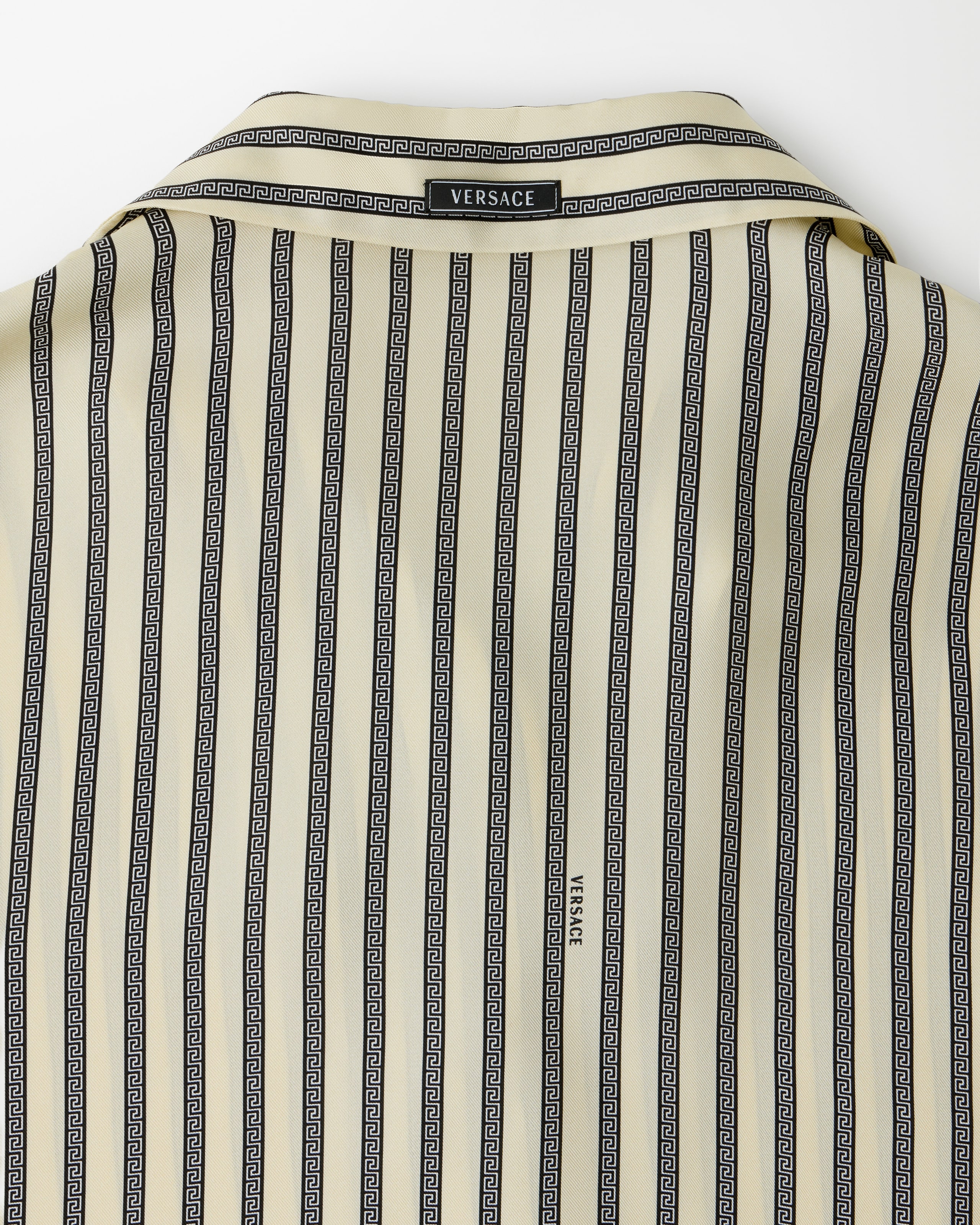 Printed Silk Twill Shirt White,Black | VERSACE
