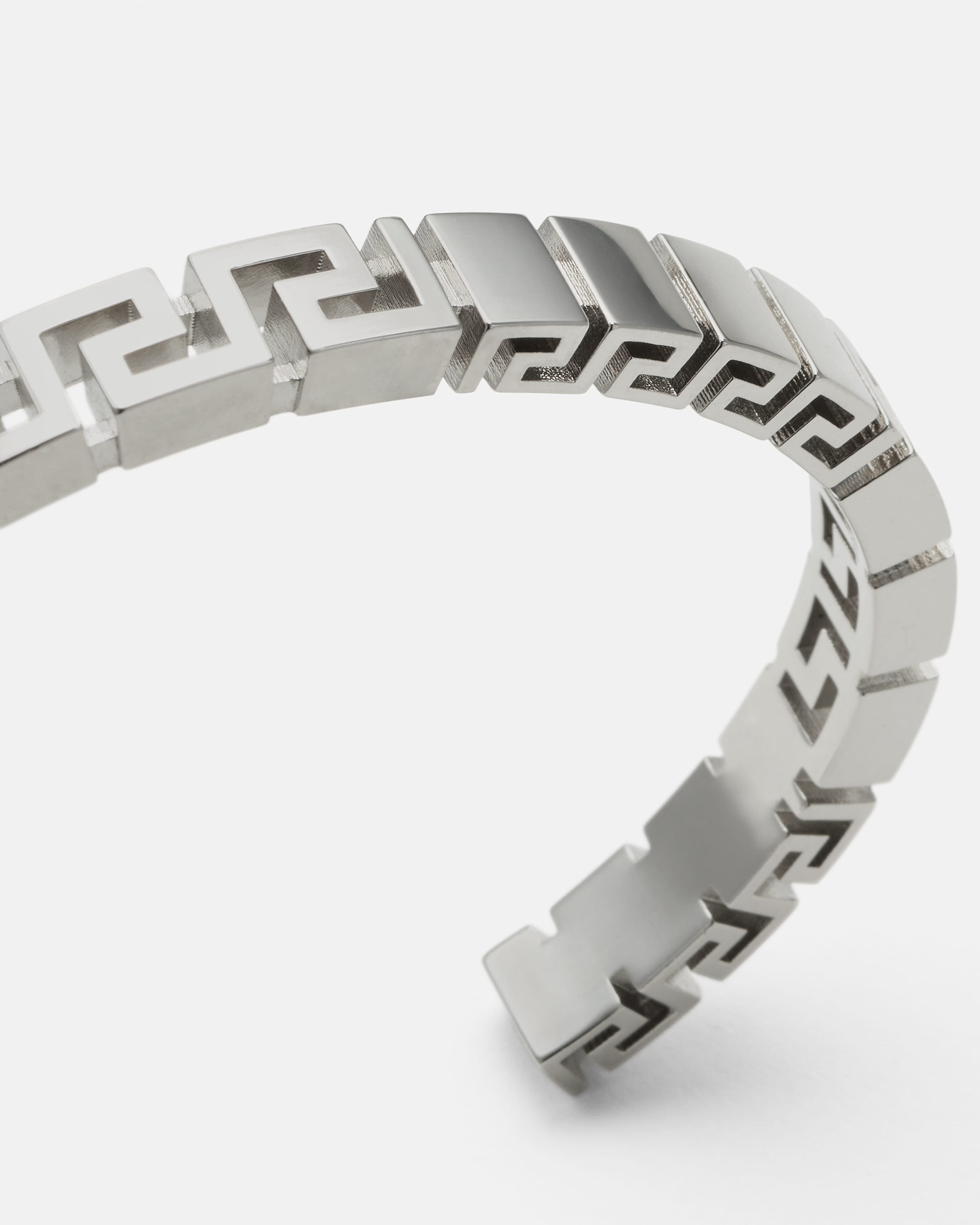 Versace Greca Cuff Bracelet In Metallic