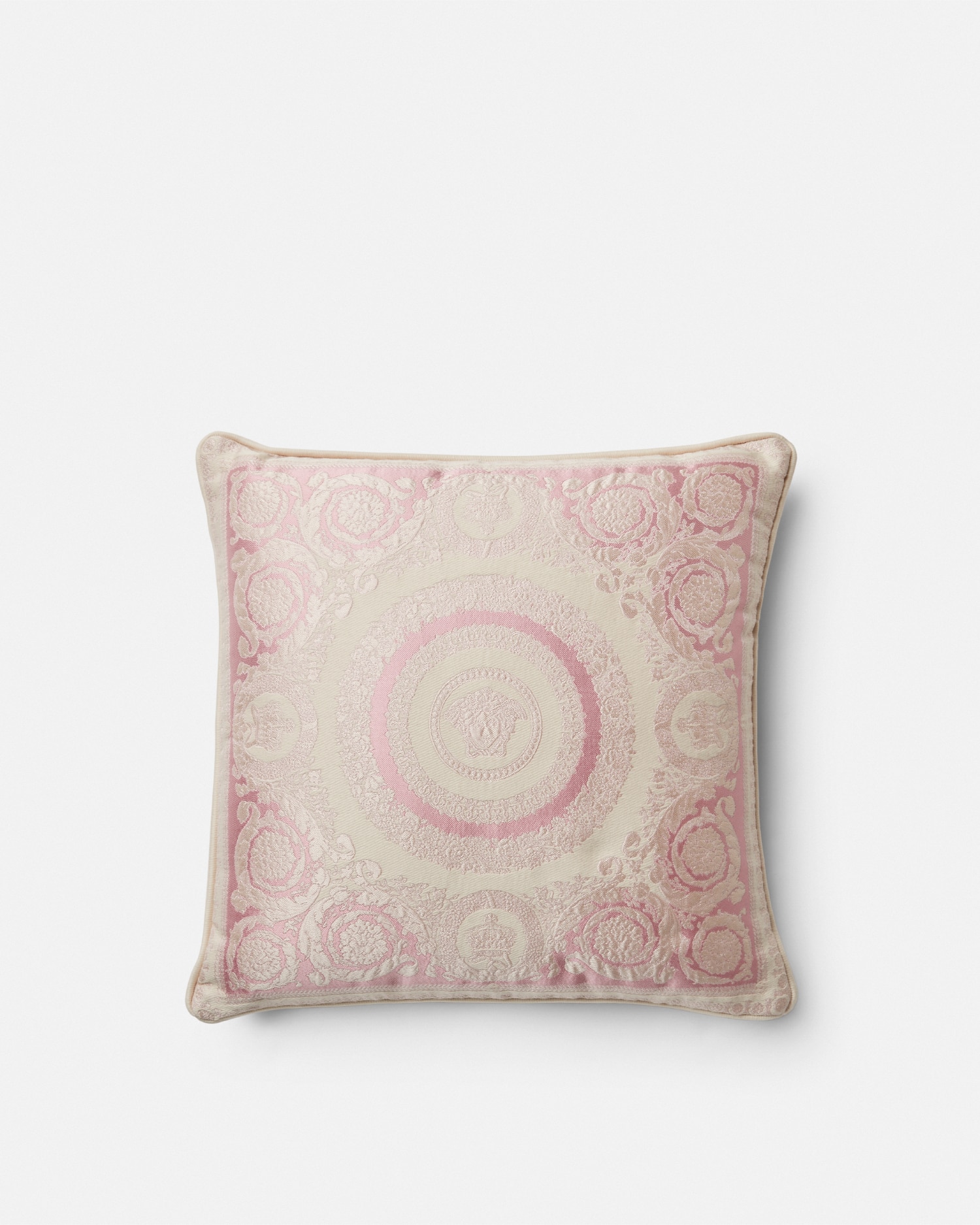 Versace Coussin Crete De Fleur 45 Cm In Pink+print