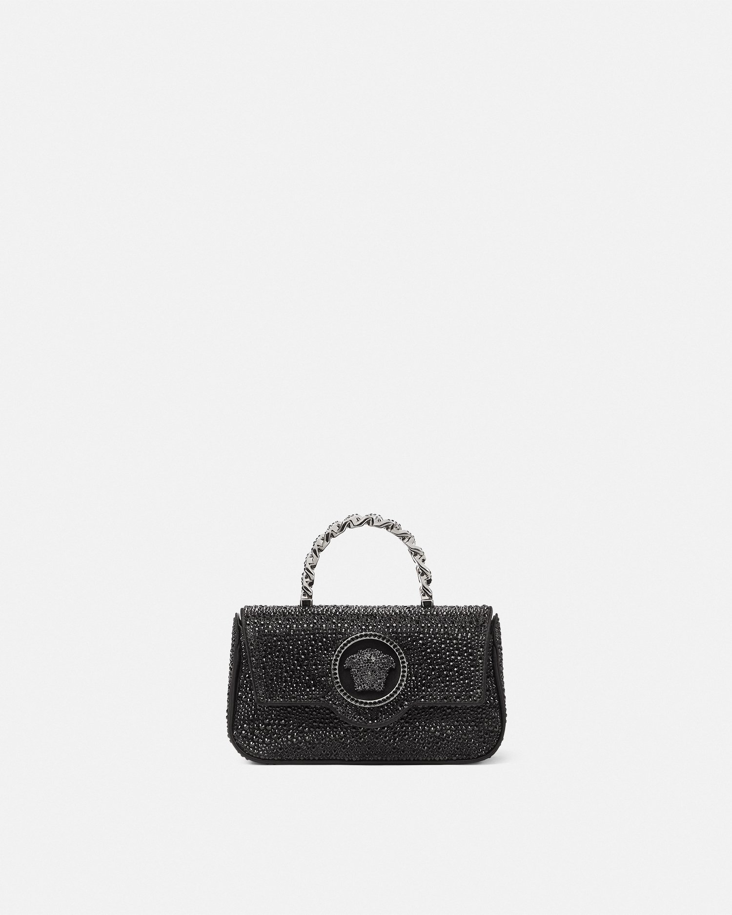 Versace Crystal La Medusa Mini Bag In Black