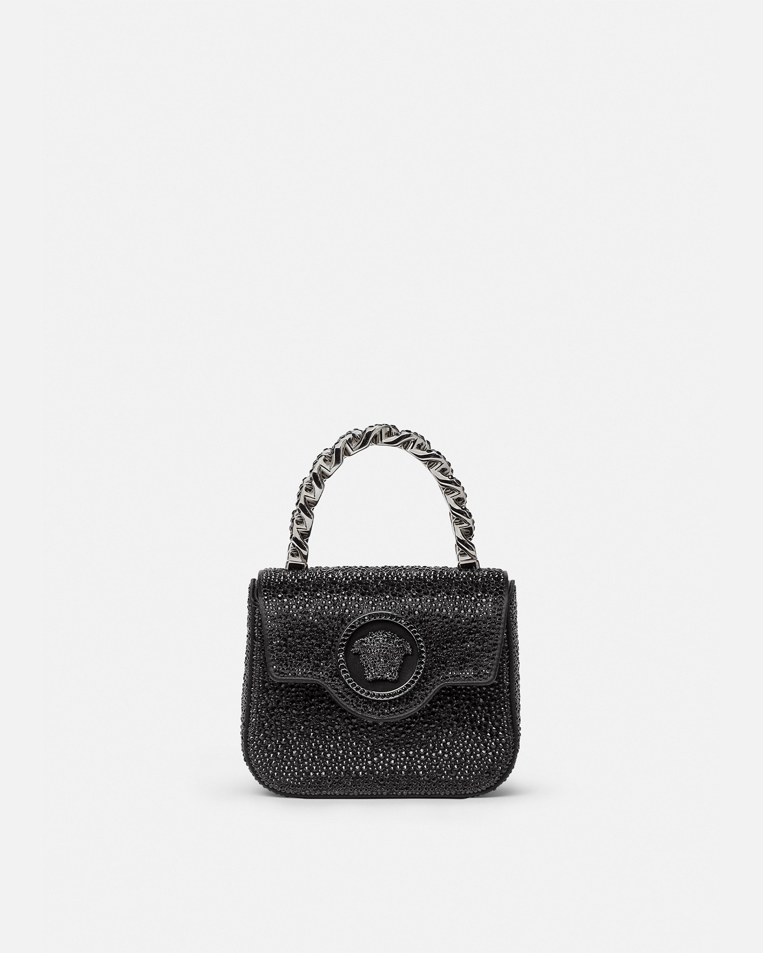 La Medusa Embellished Satin Mini Bag
