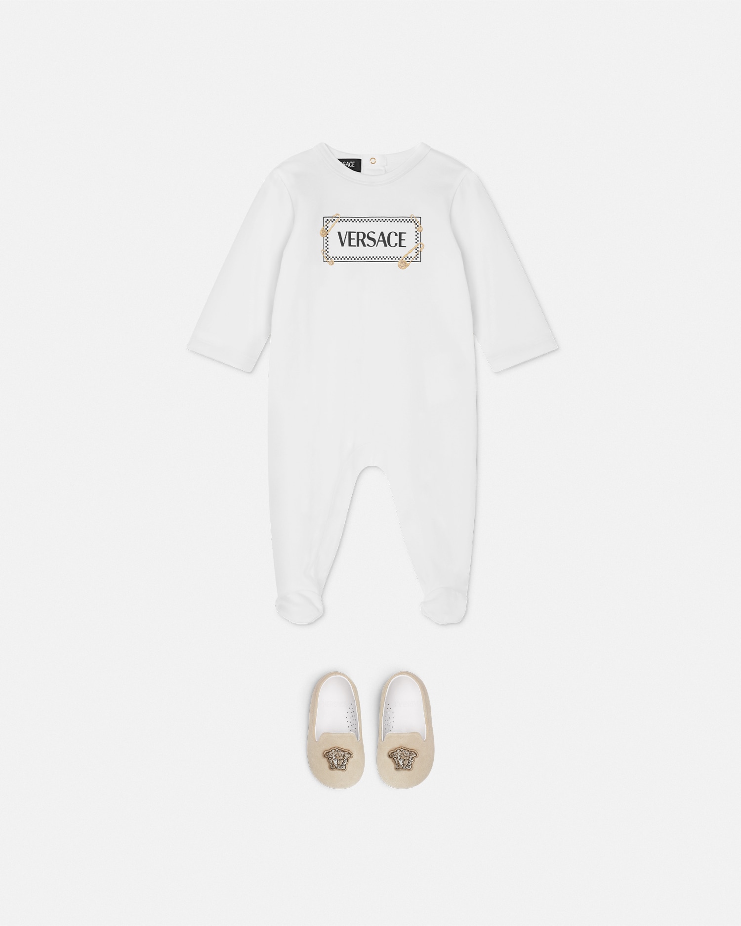 Safety Pin Logo Baby Sleepsuit