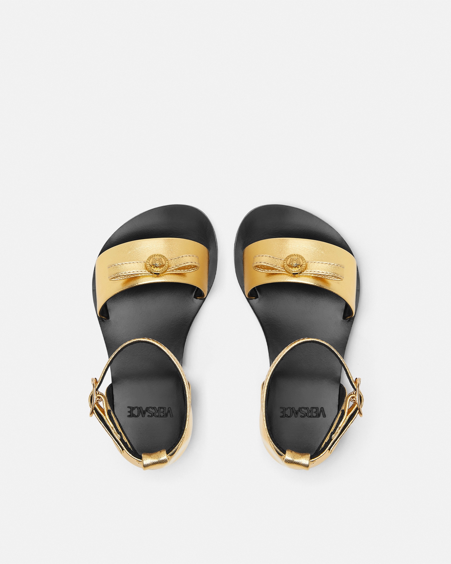 Gianni Ribbon Metallic Kids Sandals