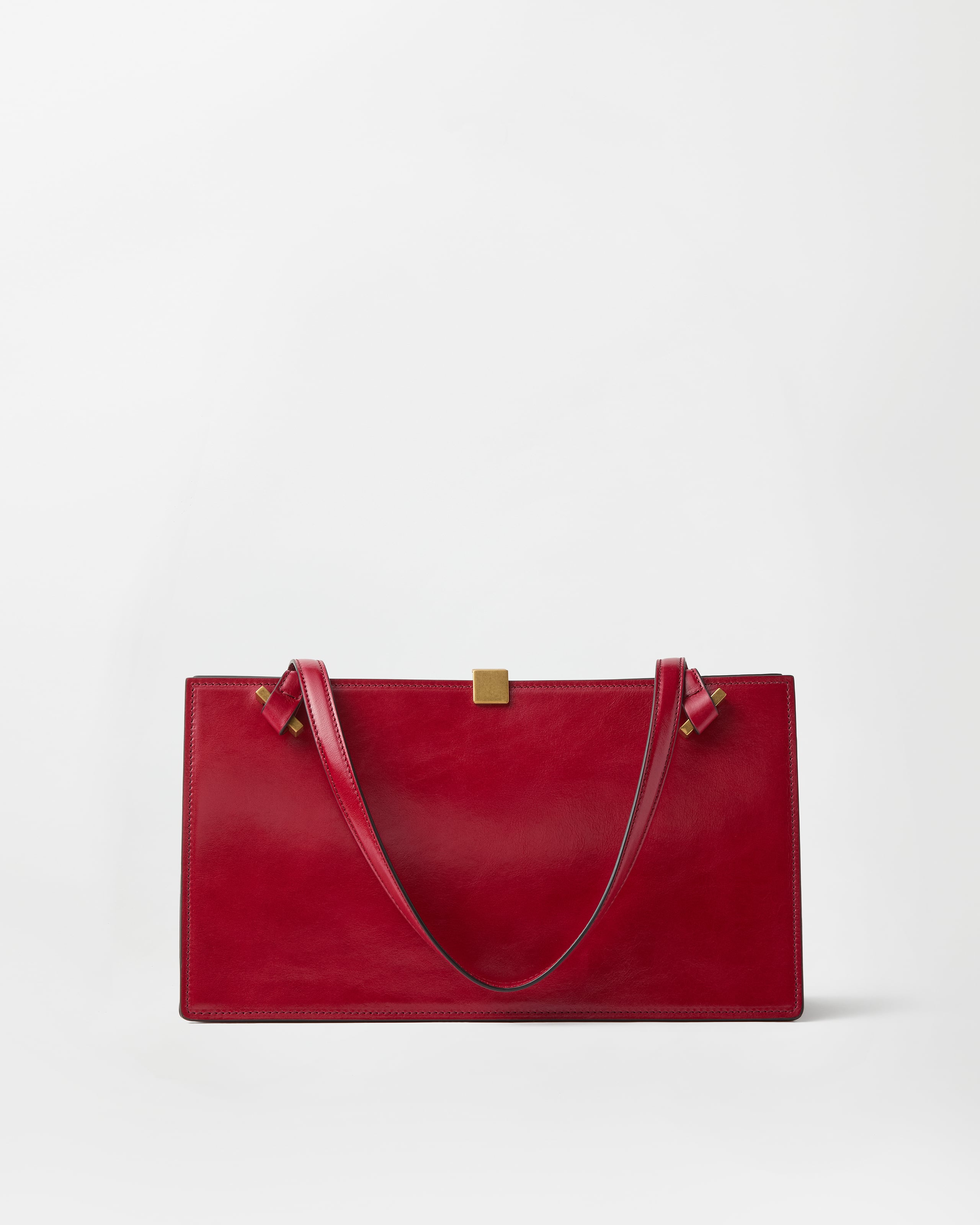 Severine Leather Tote Red | VERSACE US