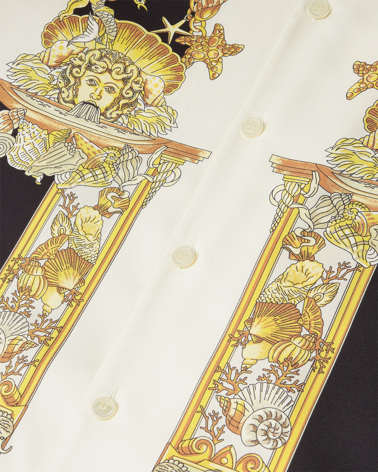 Coral Theatre Silk Shirt White,Print | VERSACE US