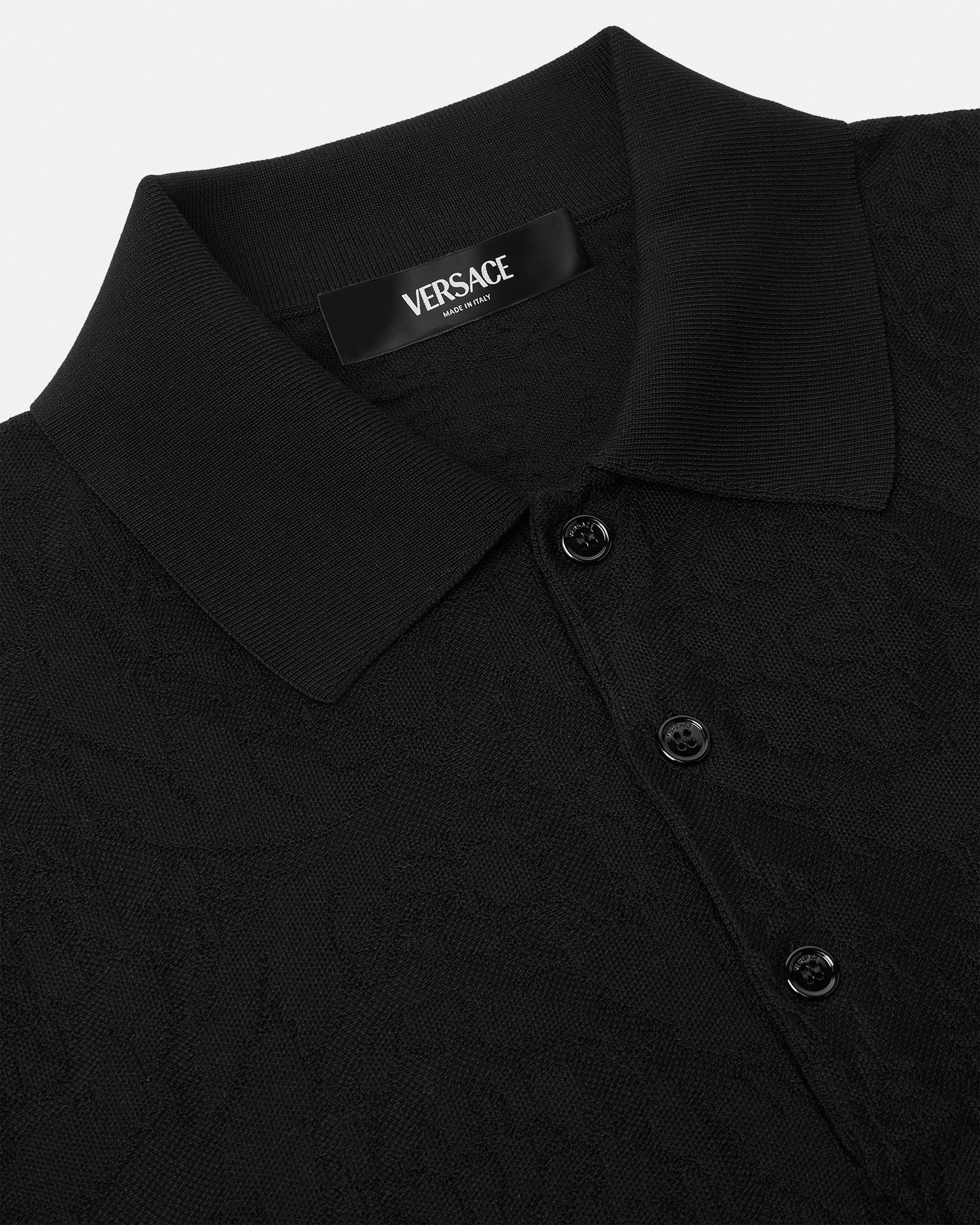 Barocco Jacquard Knit Polo Sweater