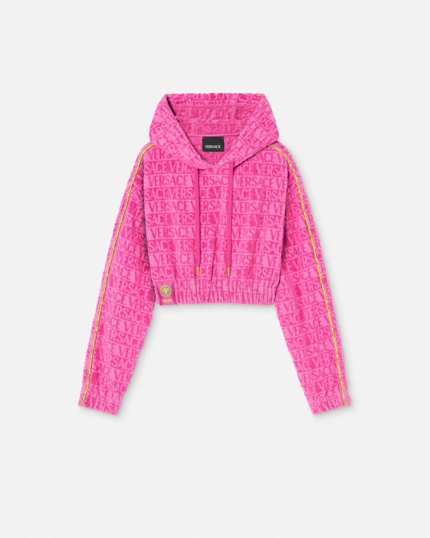 Versace I ♡ Baroque Sweat À Capuche Court In Pink