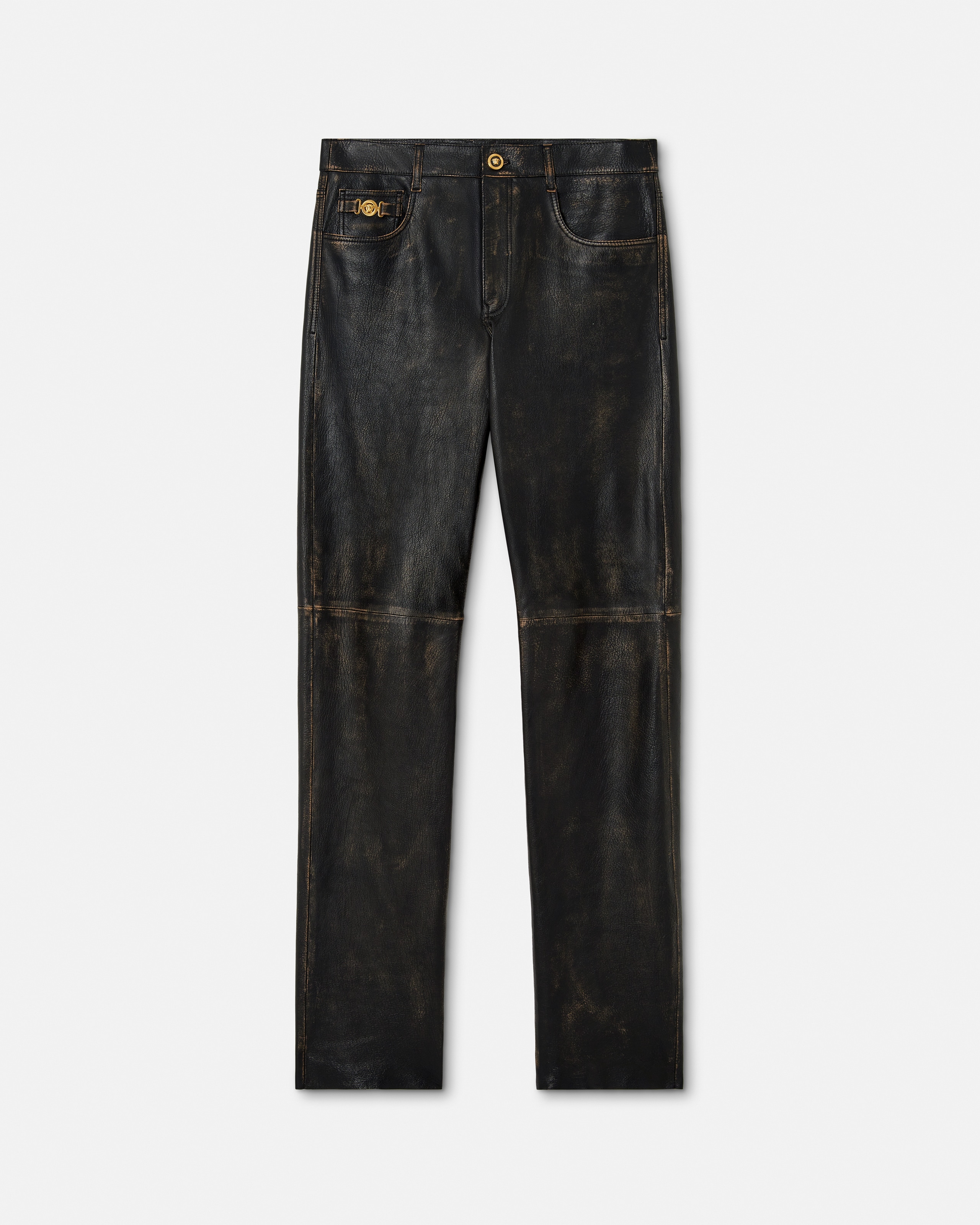 Distressed Leather Pants