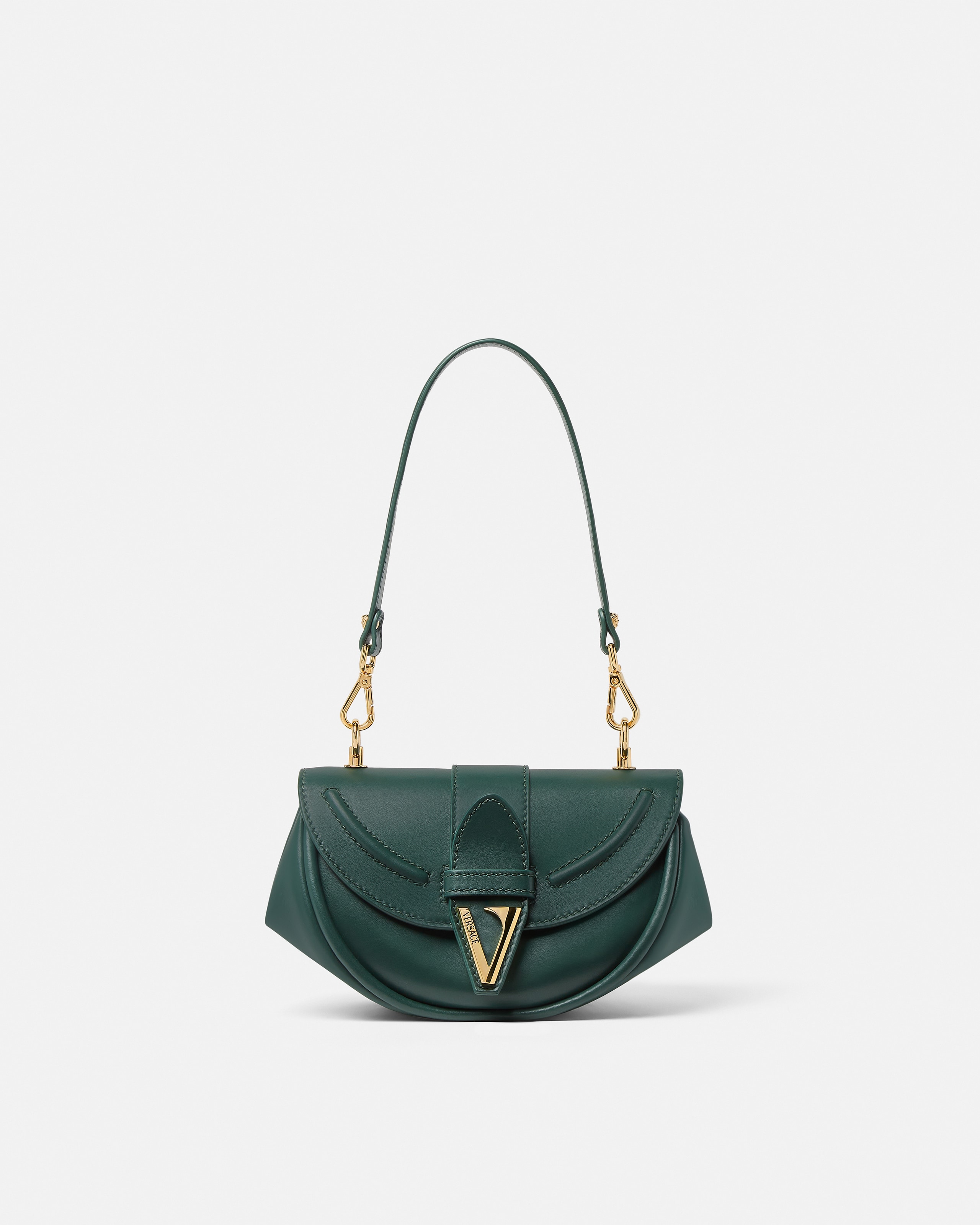 Versace Virtus Small Shoulder Bag In Green