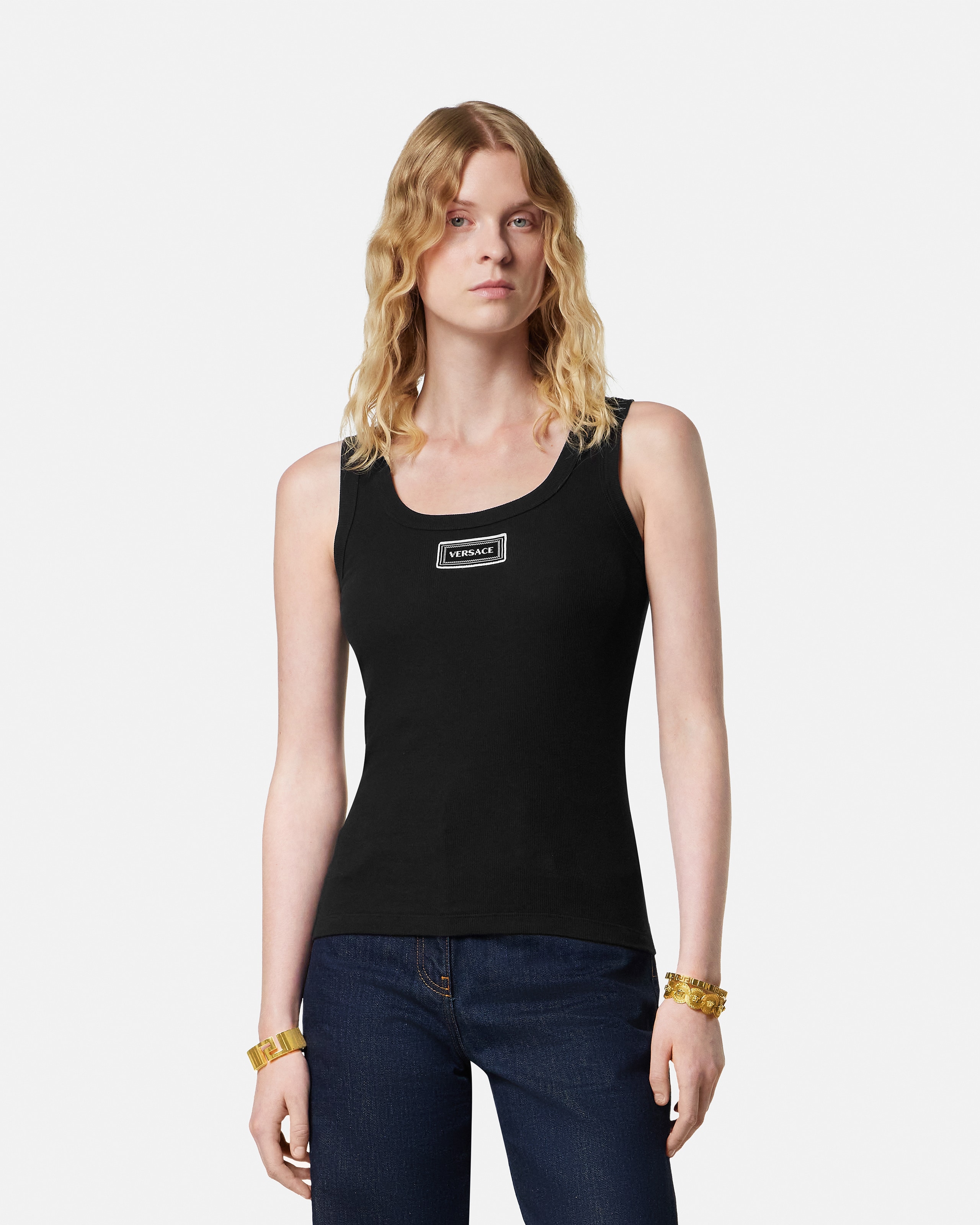 Ribbed Stretch Cotton Tank Top