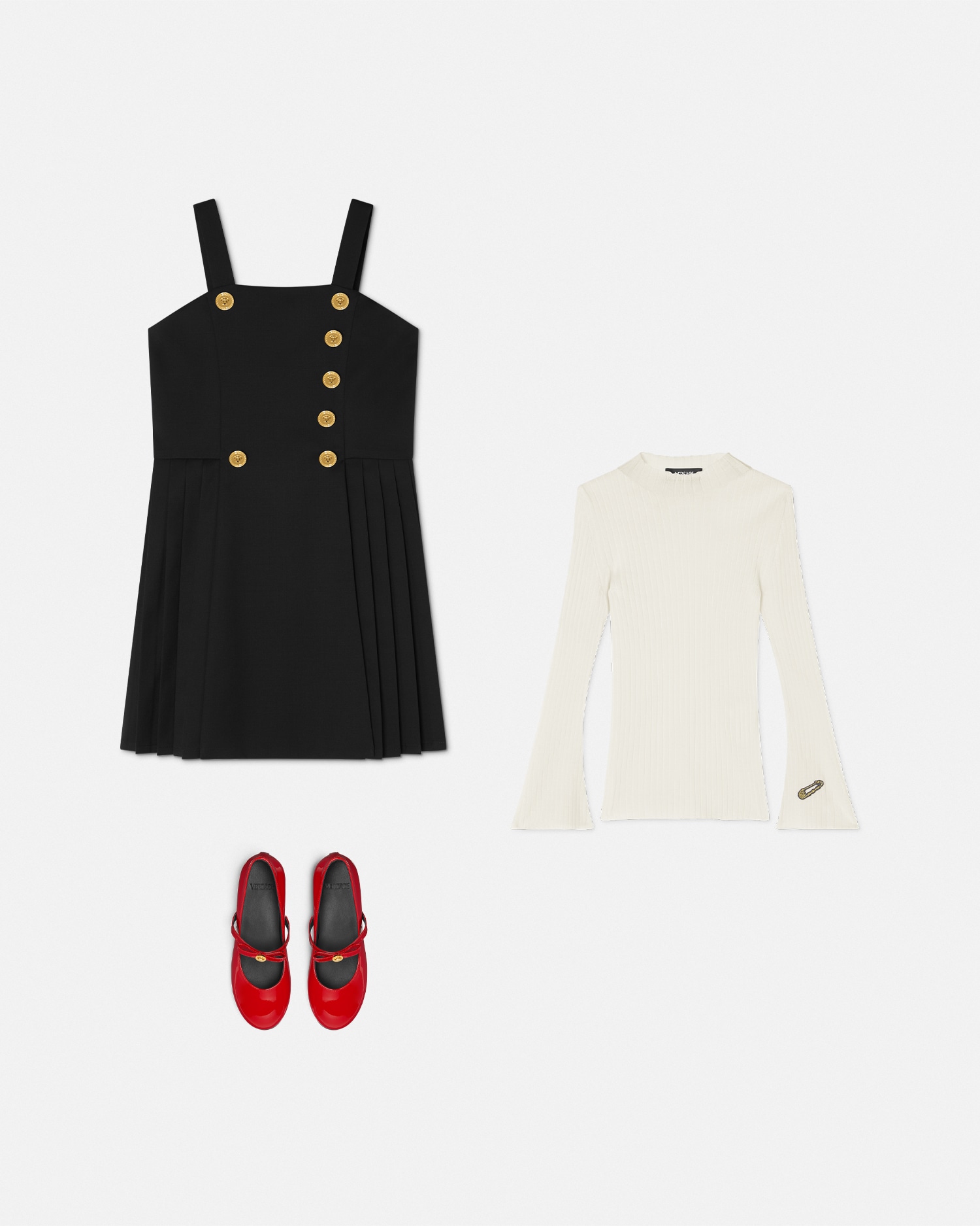 Wool-Blend Pleated Kids Dress