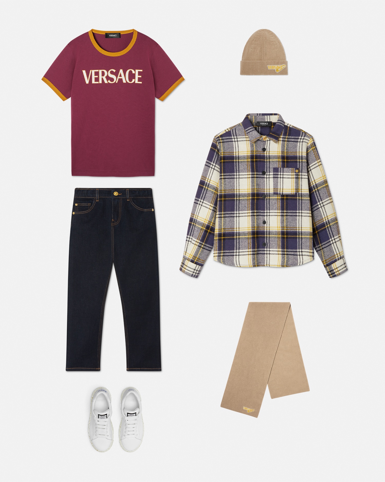 Versace Milano Tartan Kids Overshirt