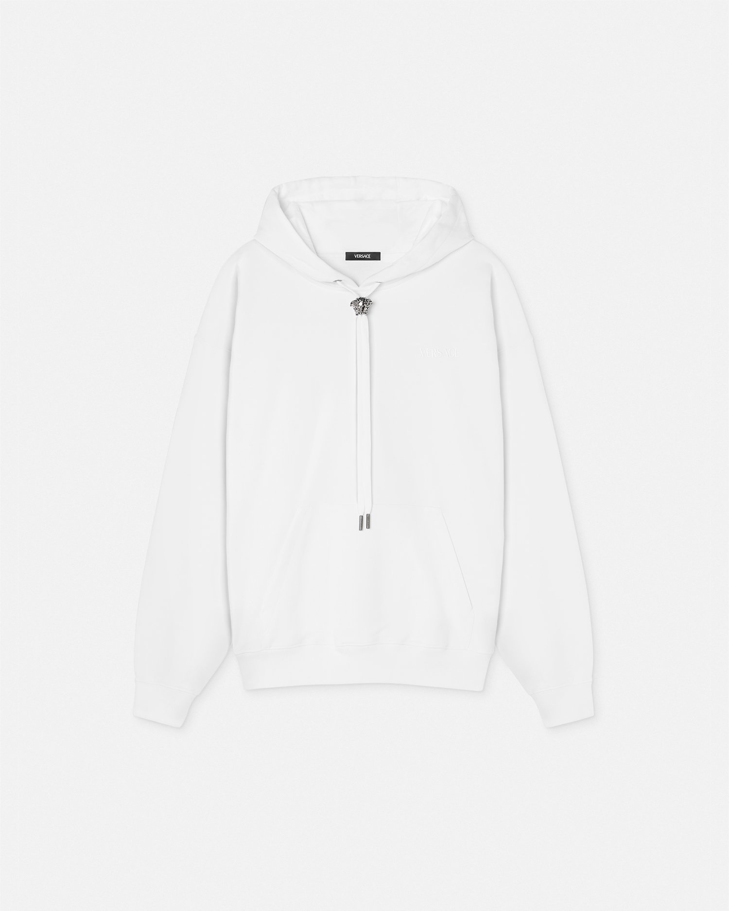Versace Medusa-hardware Cotton Hoodie In White