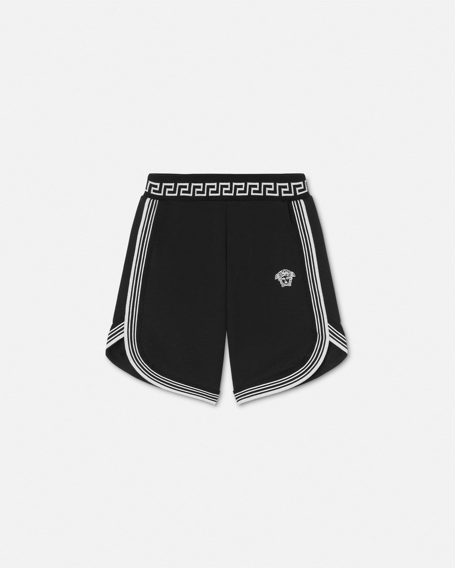 Versace Greca Kids Sweat Shorts In Black