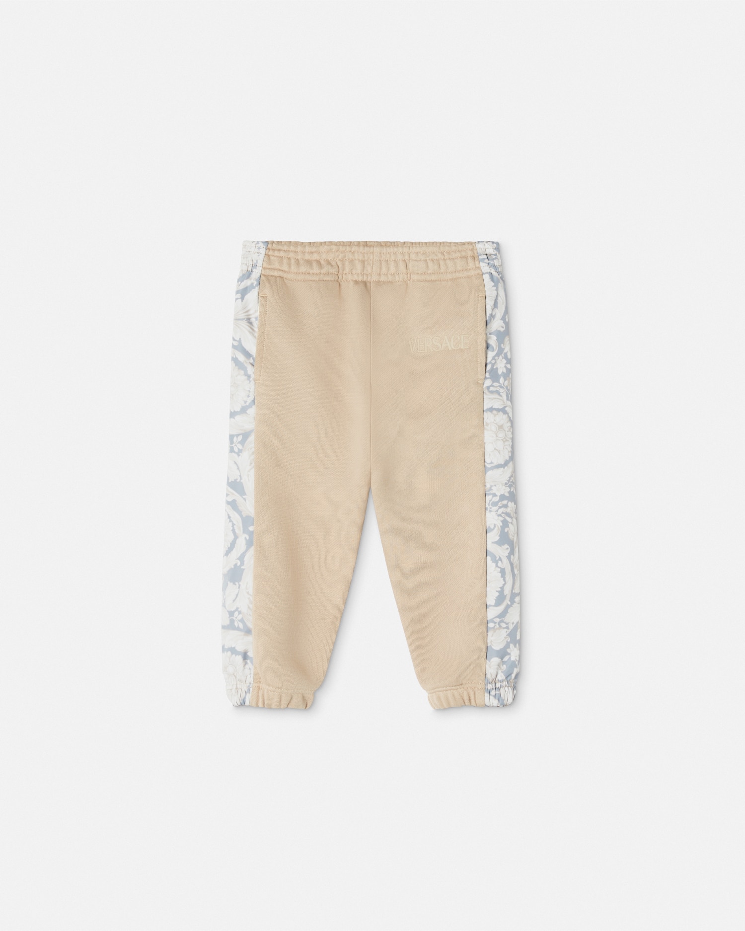 Versace Barocco Kids Paneled Sweatpants In Neutral