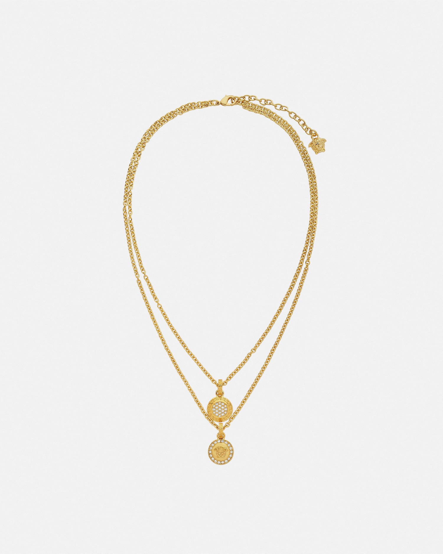 Versace Crystal La Medusa Necklace In Gold
