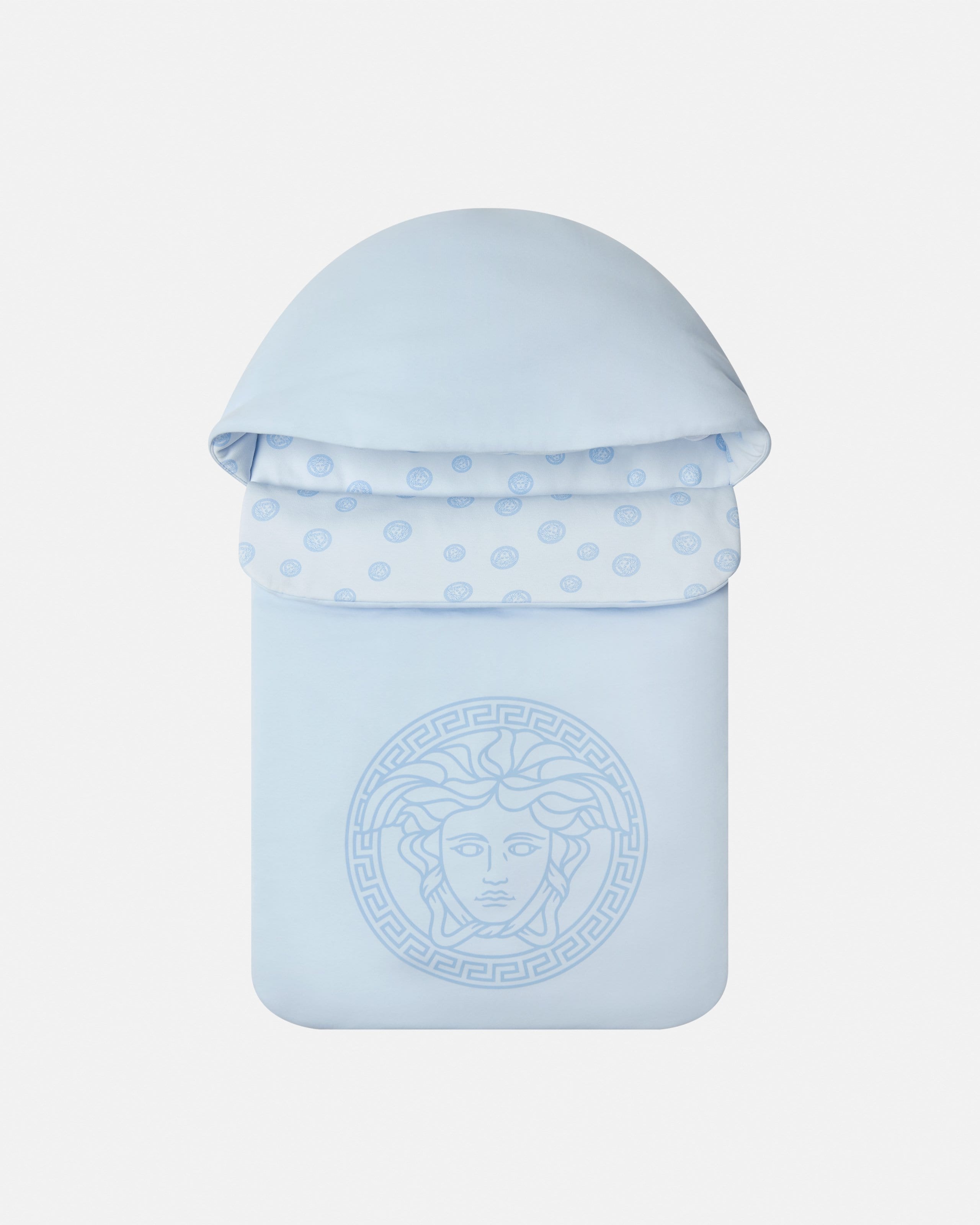 Versace Nid D'ange Rembourré En Jersey Imprimé Baby In Blue