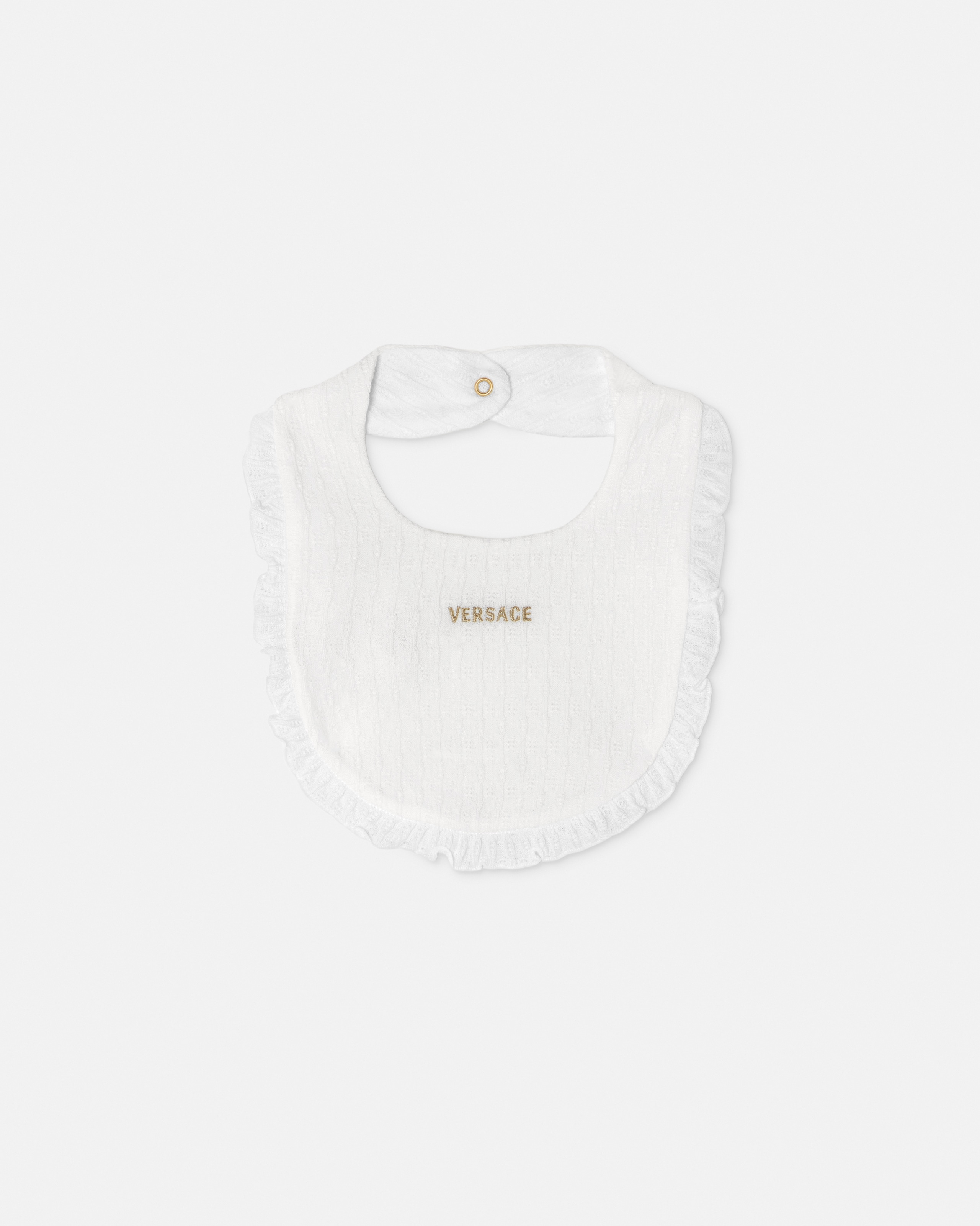 Versace Bavoir En Jersey De Coton À Logo Baby In Blanc