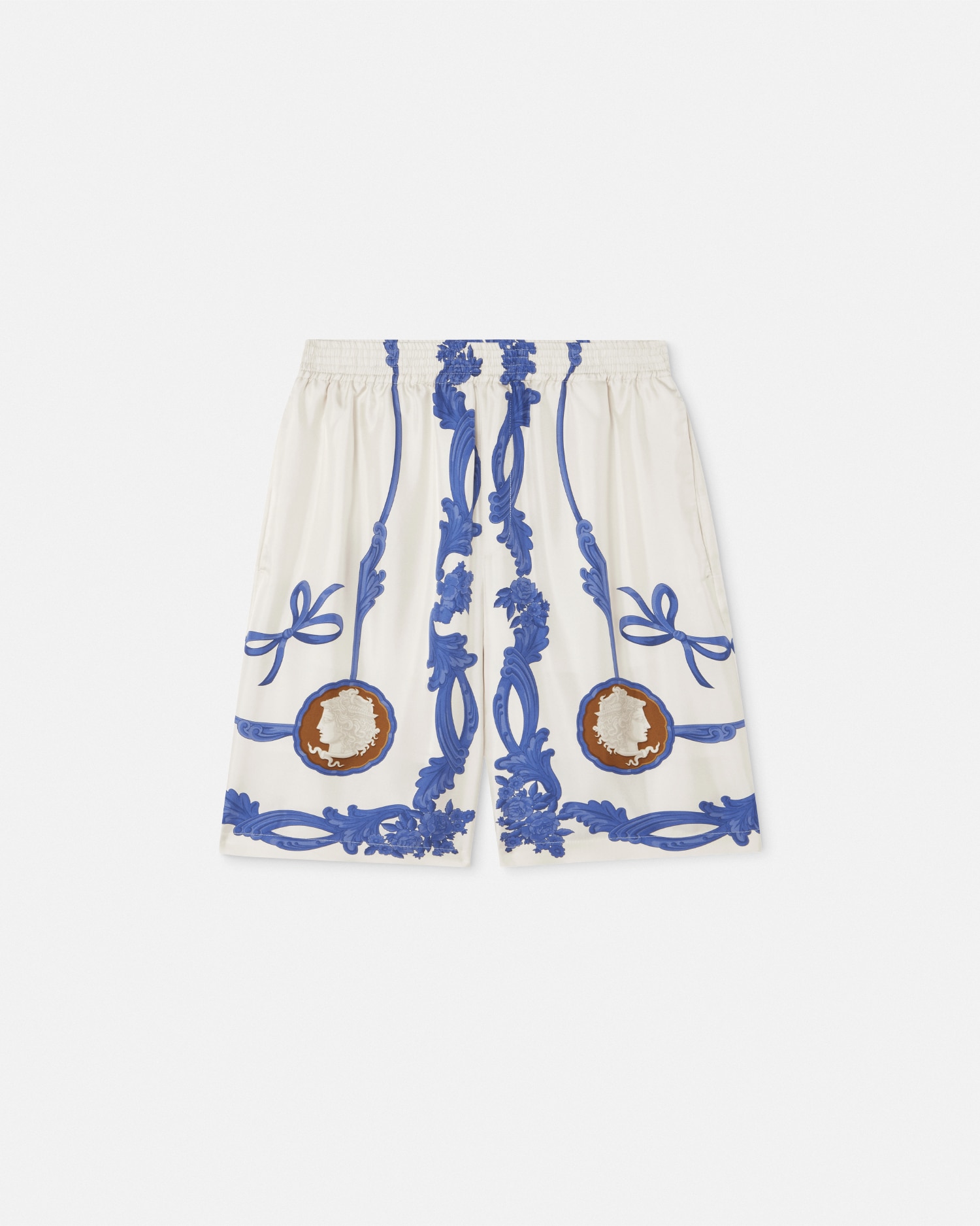 Versace Short De Bain Cameo En Soie In Imprimer