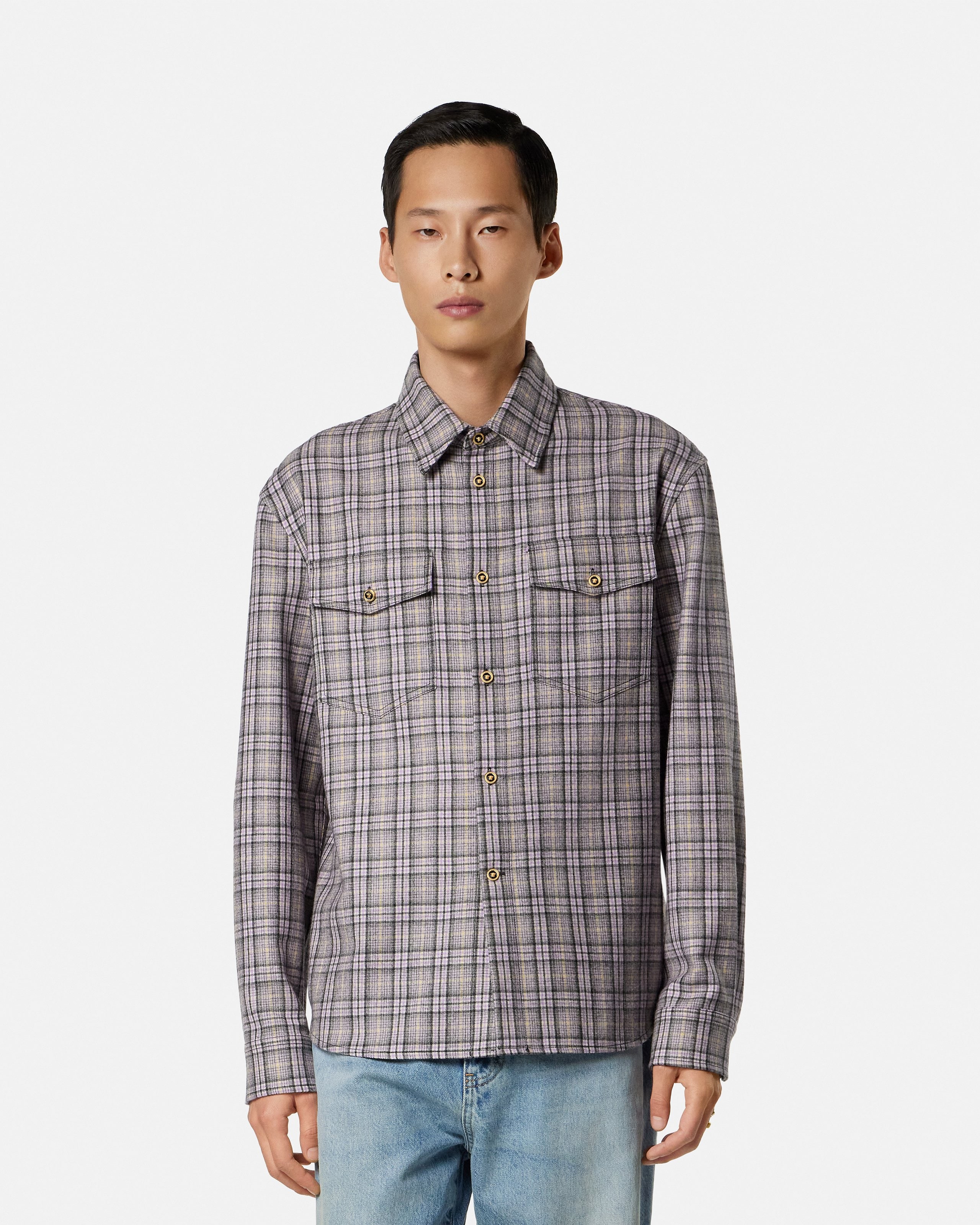 Checked Wool Flannel Shirt