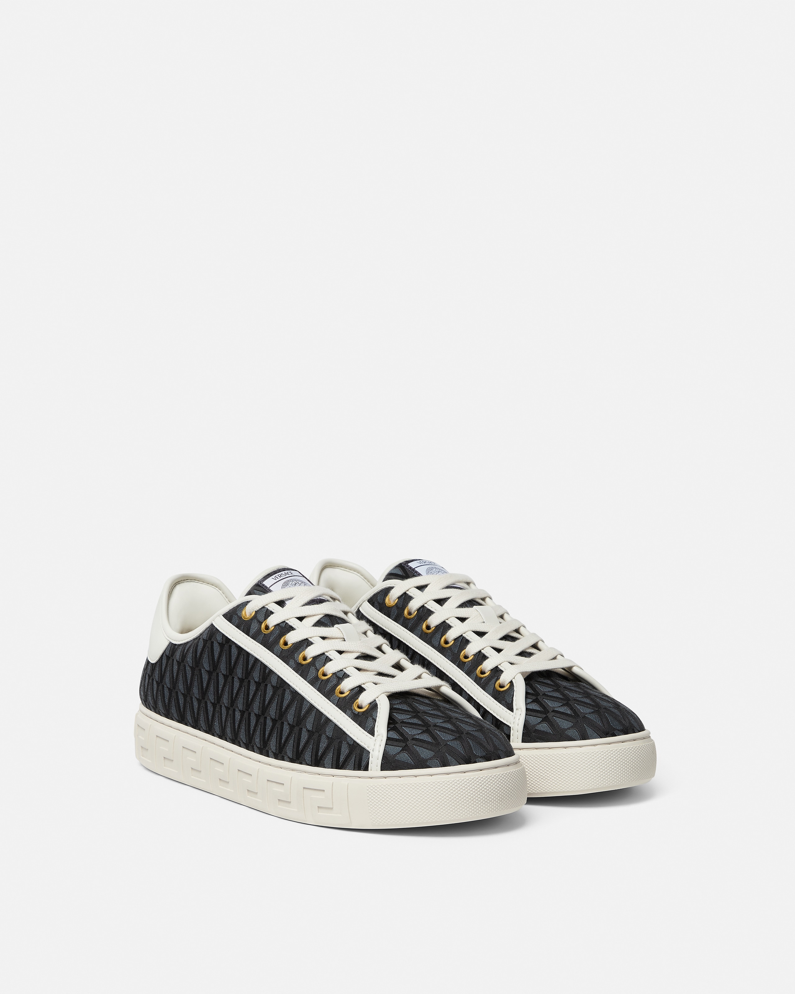 Greca Jacquard Canvas Sneakers