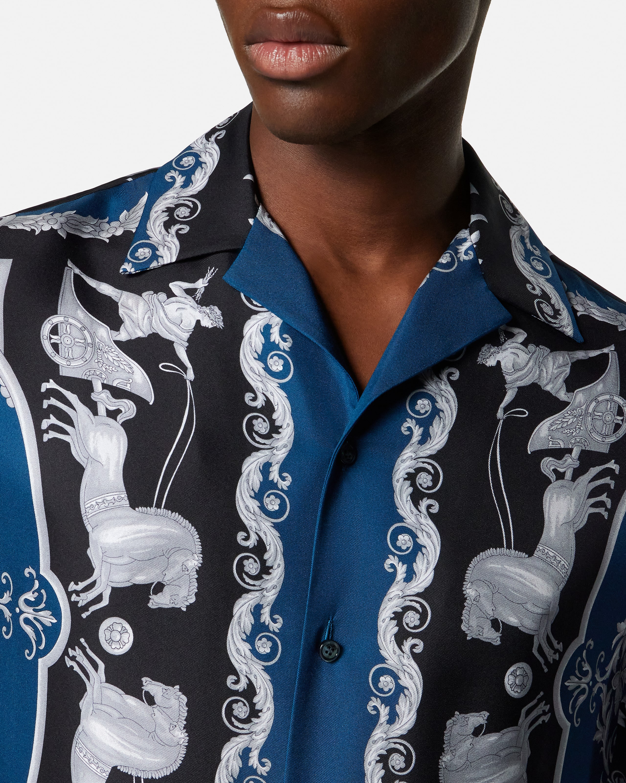 Printed Silk Twill Slim Shirt
