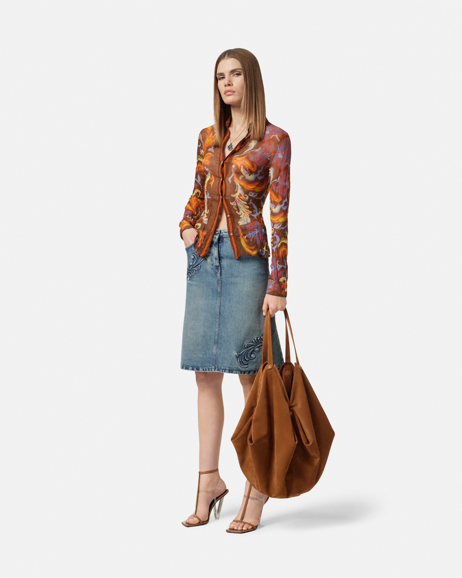 Protea Suede Large Shoulder Bag