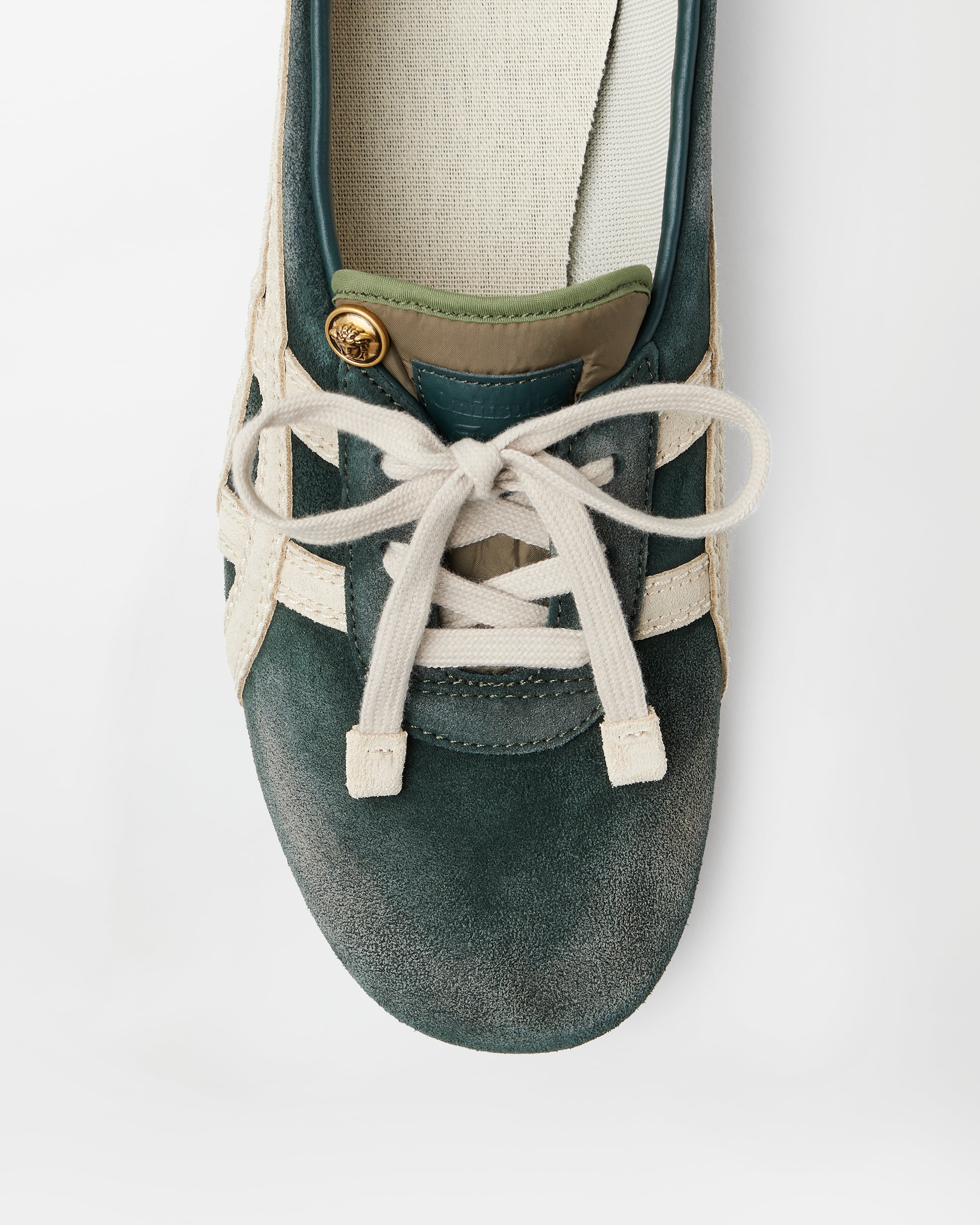 ☆natsu.m.d.21☆ TAI-CHI Sakura Suede Sneakers Green | VERSACE US