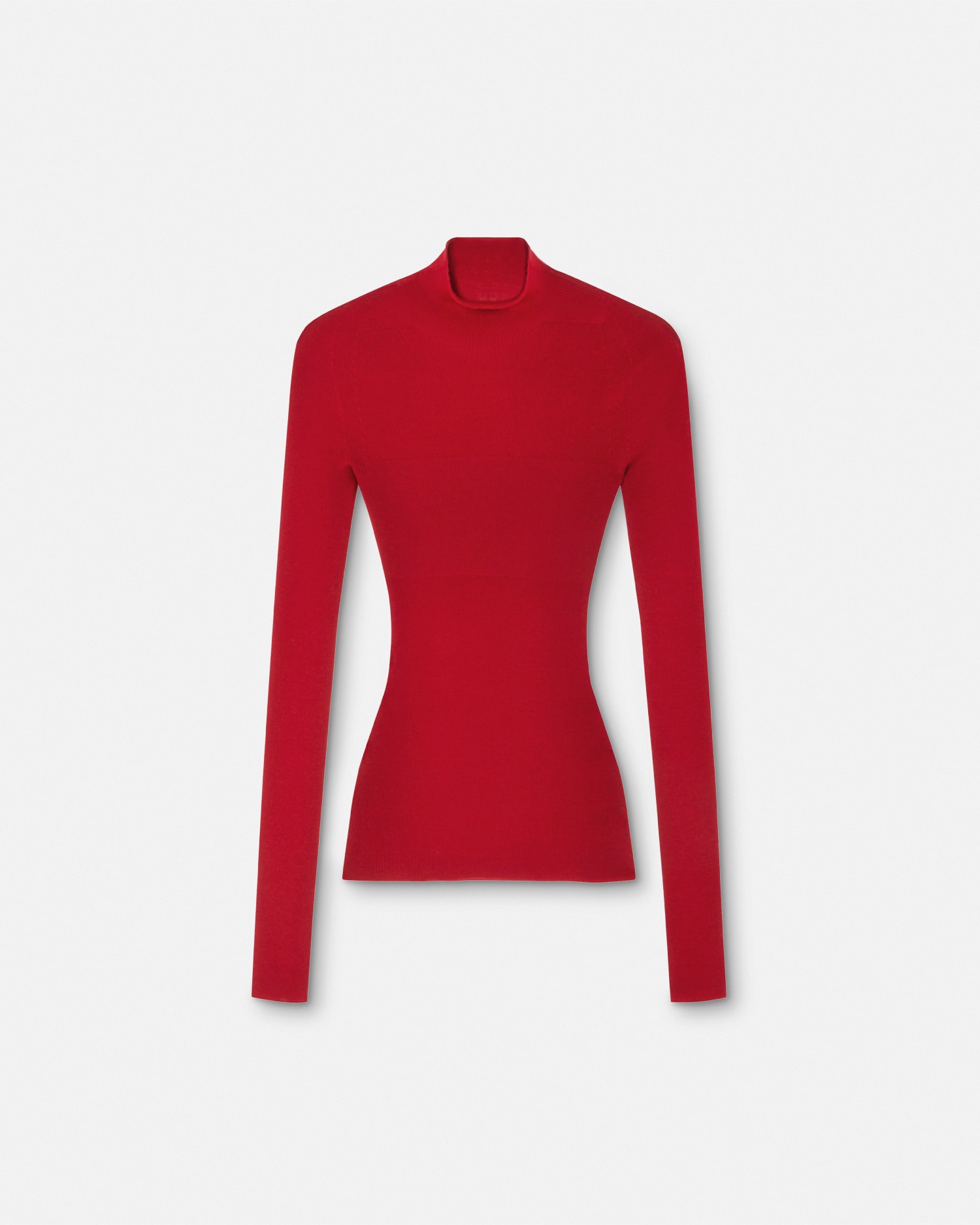 Versace Wool Ribbed-knit Top In Red