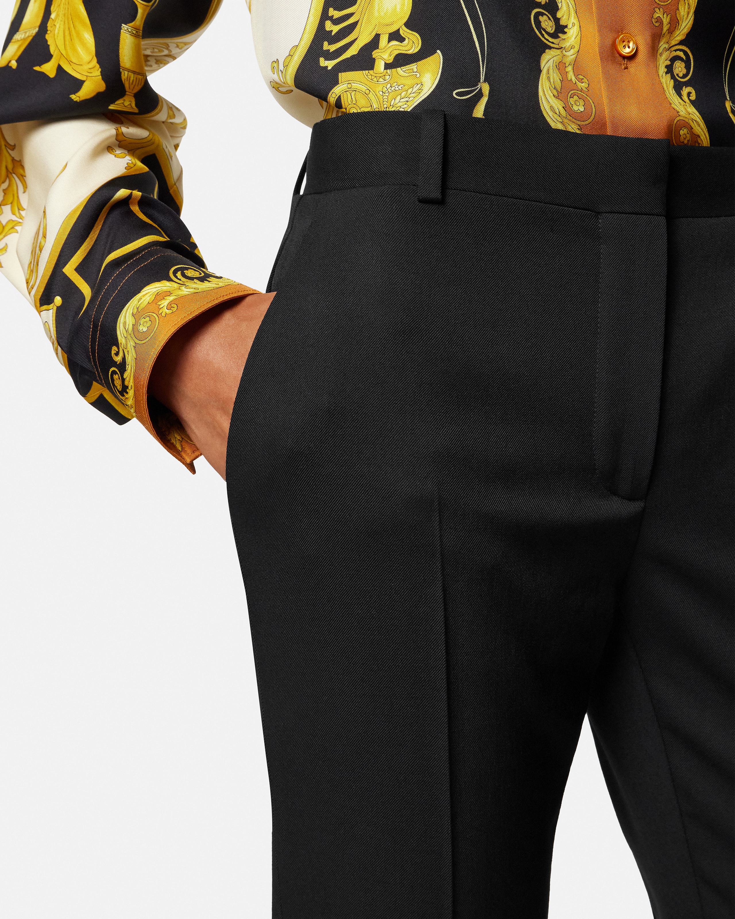 Wool Gabardine Slim-Fit Pants