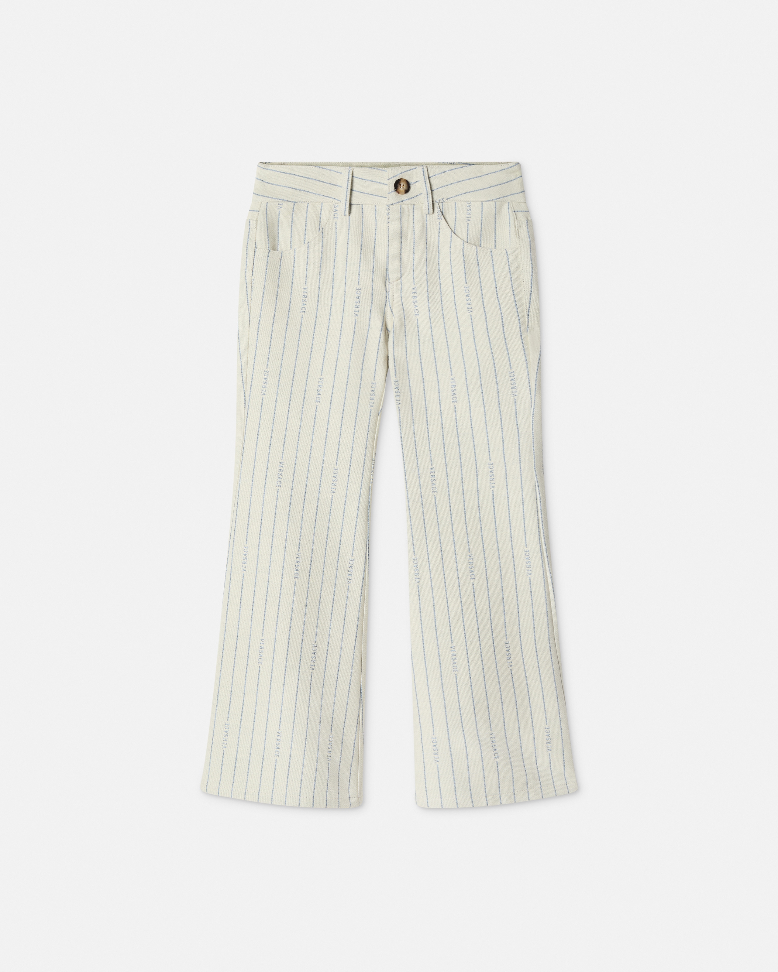 Versace Kids Printed Pants In Green