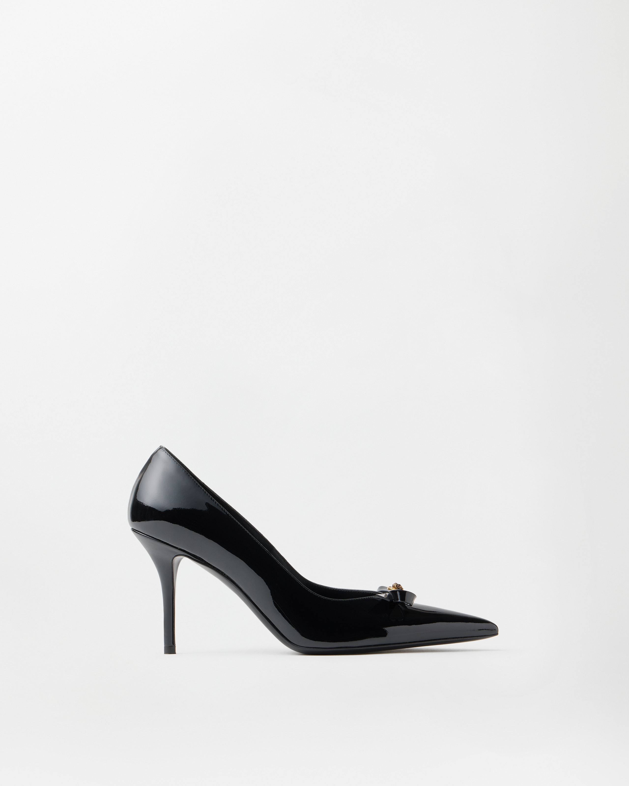 Versace Camille Patent Leather Pumps 85 Mm In Black