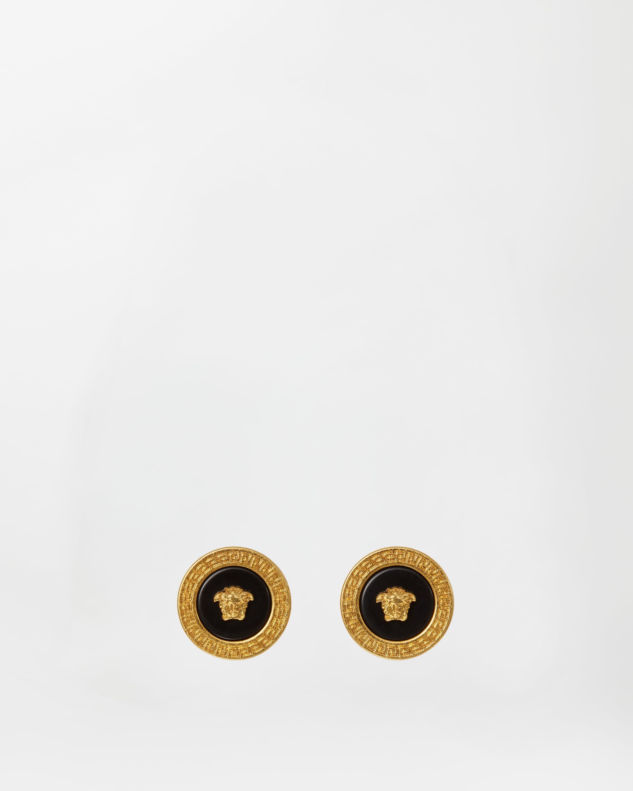 Medusa Earrings Gold,Black | VERSACE US