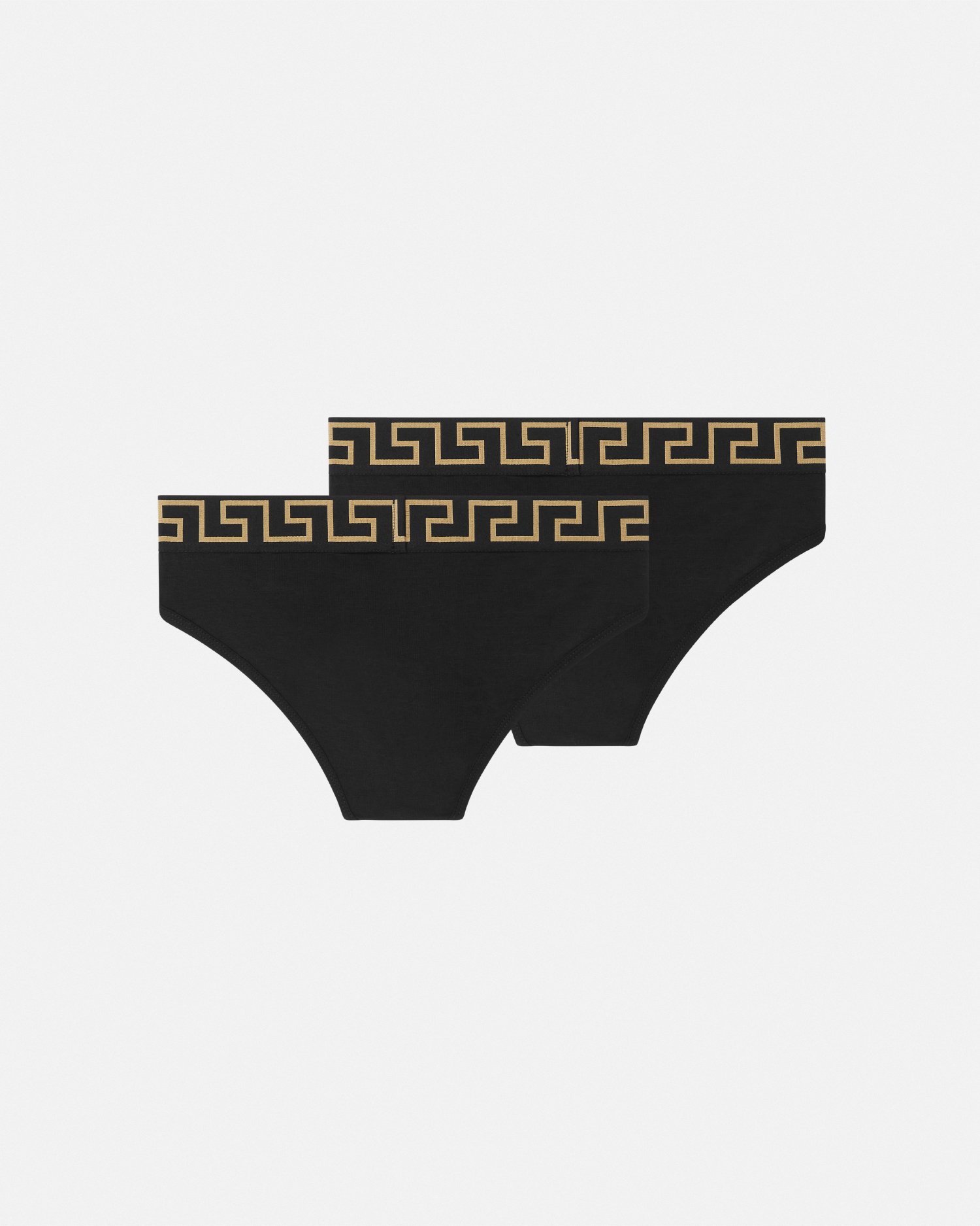 Versace Greca Border Briefs 2-pack In Noir