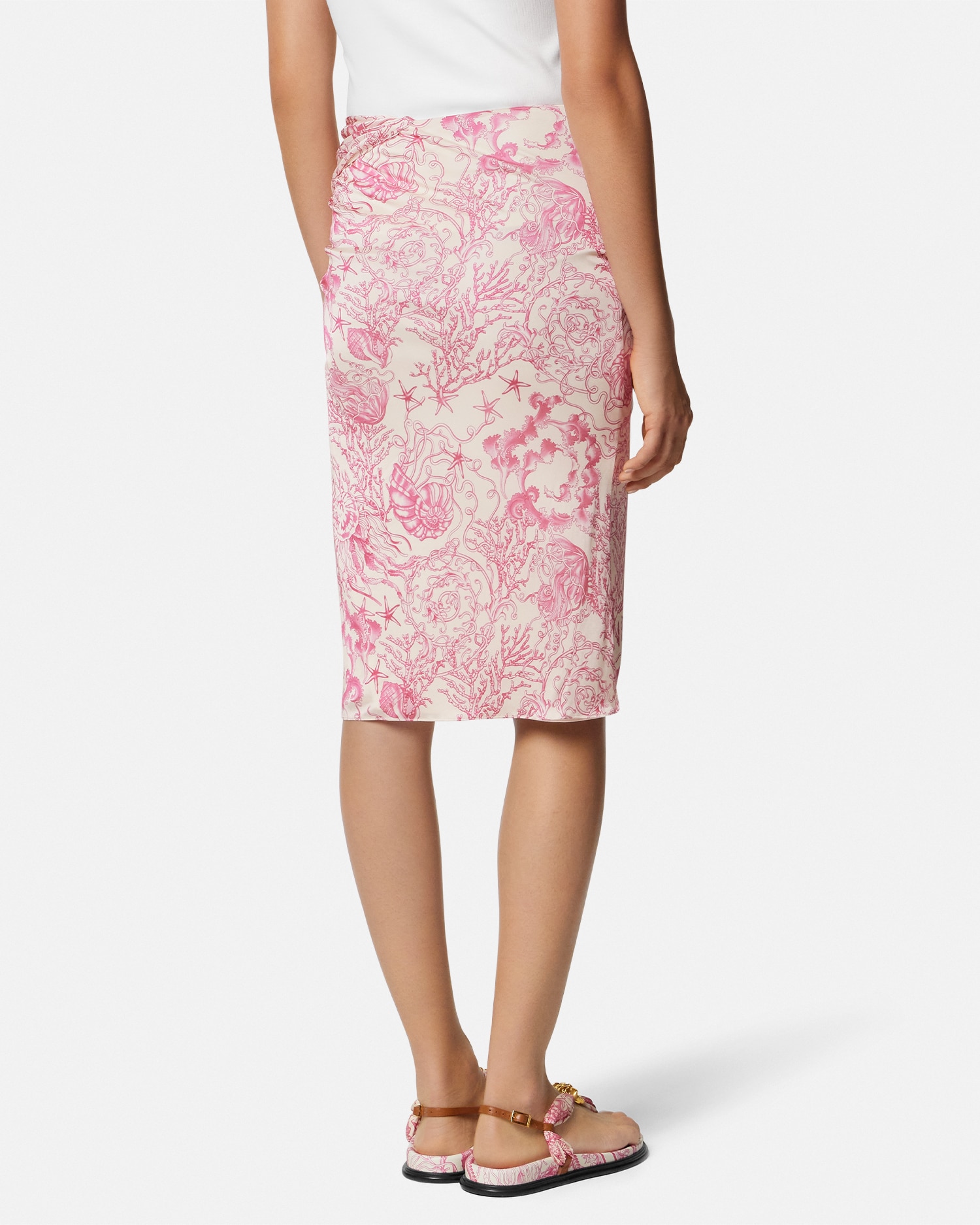 Underwater Barocco Draped Midi Skirt