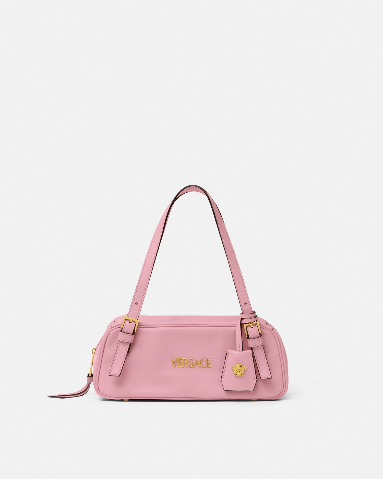 【関税込み】Shopping bag - Versace - Leather - Pink VERSACE Bag Pink Printed Large Fabric Leather Shopping Tote
