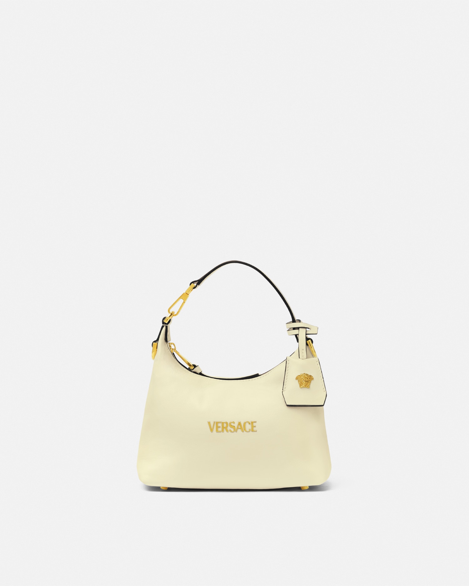 Versace Tag Hobo Handbag In Yellow