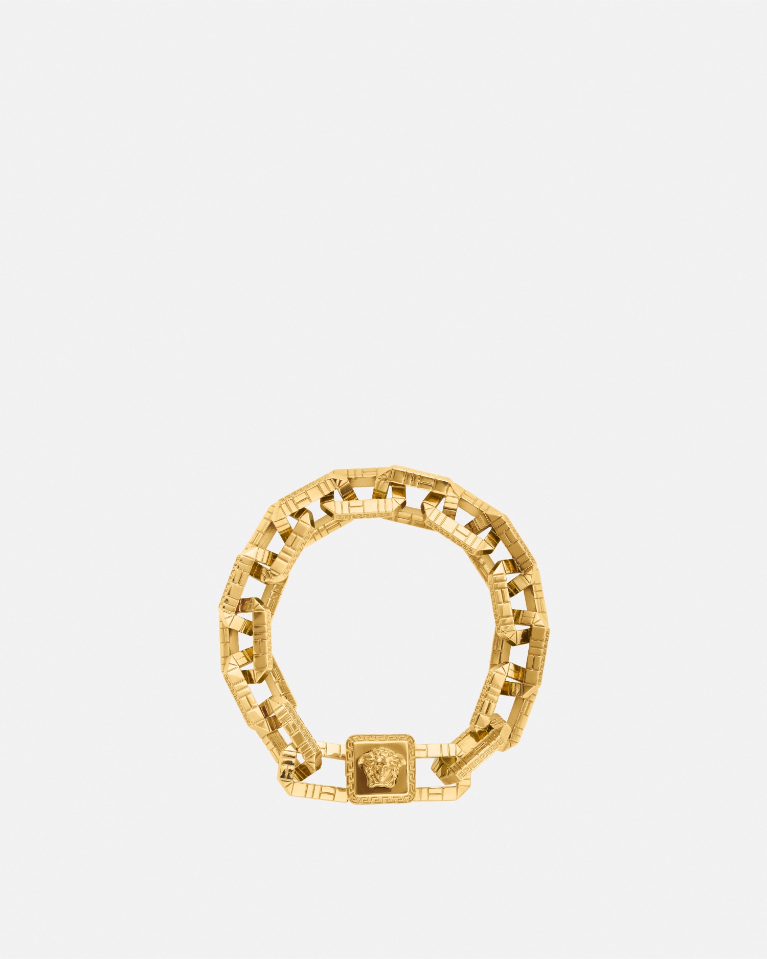 Shop Versace Greca Quilting Bracelet In Gold