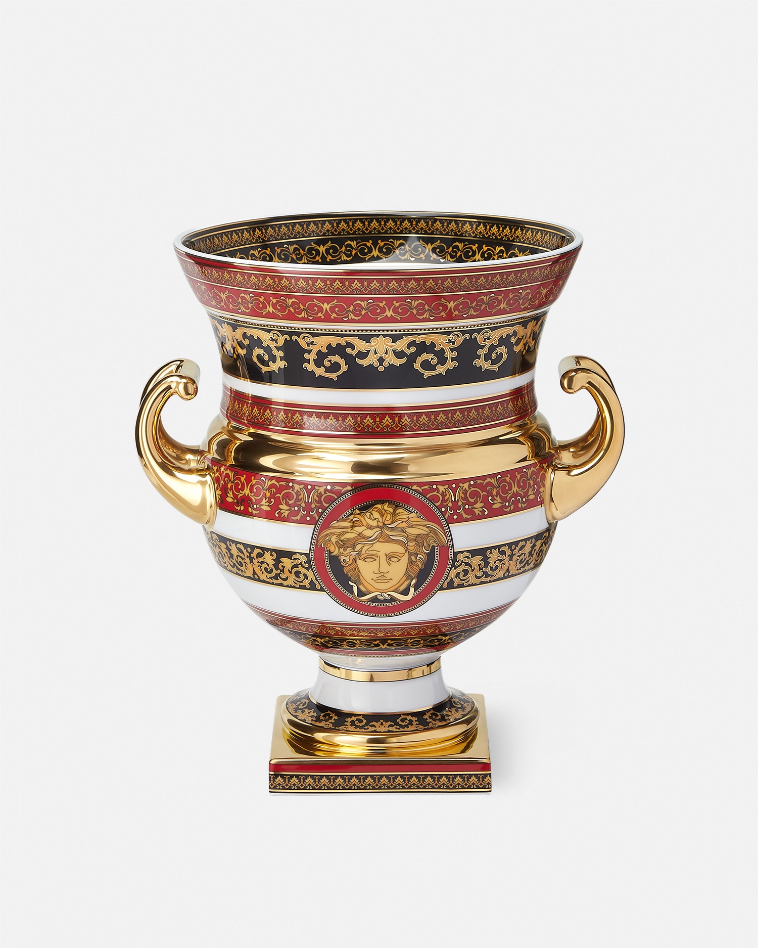 Versace Vase Amphore Medusa 24,4 Cm In Red+gold