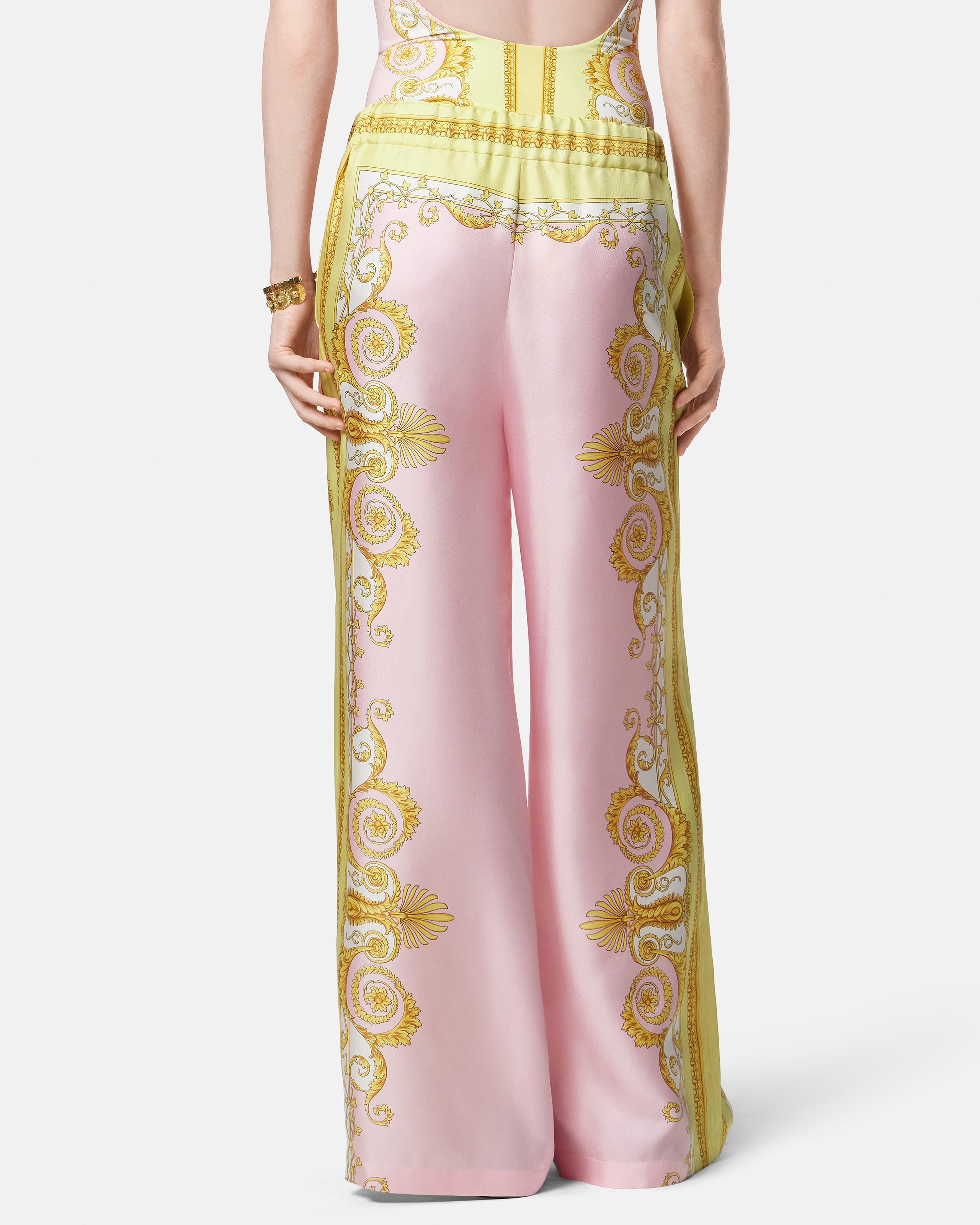 Printed Silk Twill Pants