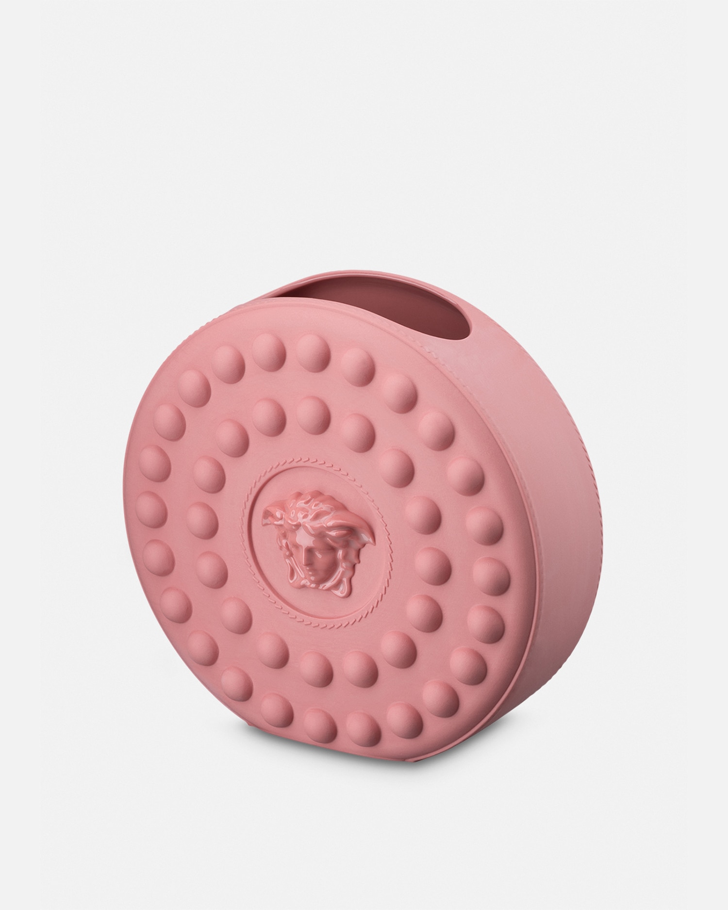 Versace La Medusa Round Studded Vase In Pink