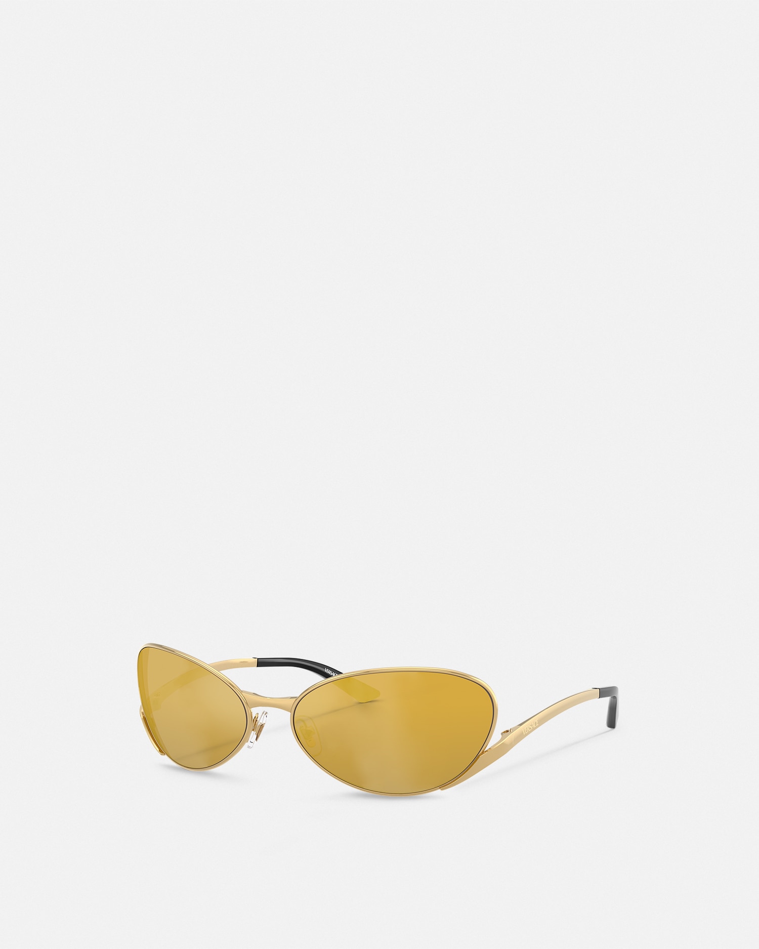 Versace Signature Oval Sunglasses In Yellow