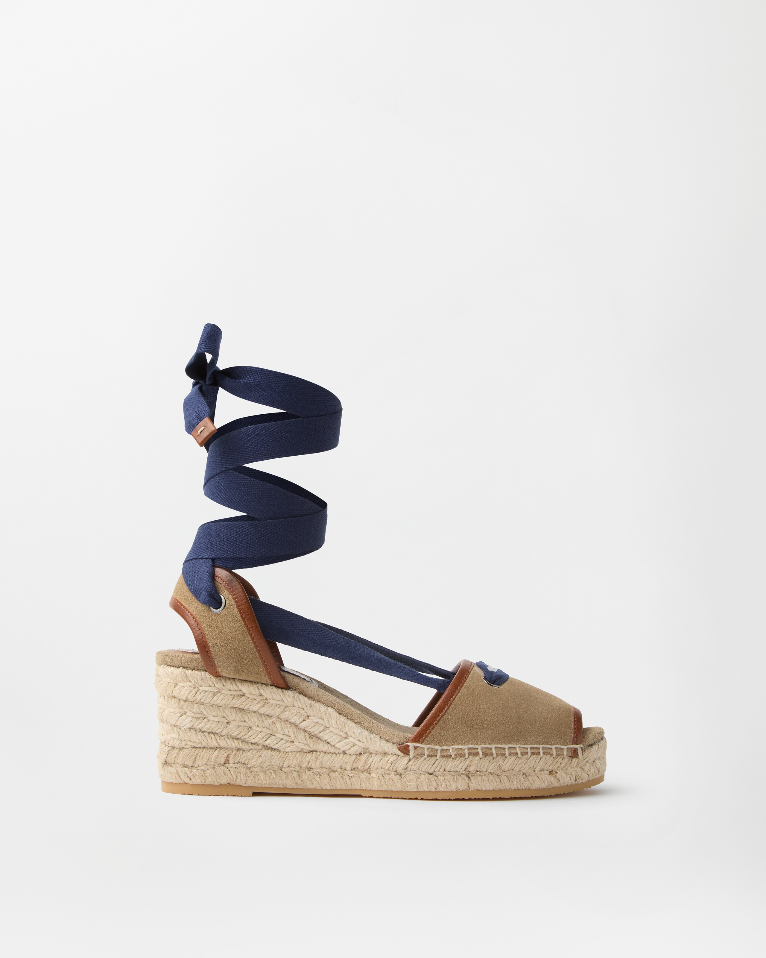 Versace Lola Suede Wedge Sandals 65 Mm In Multi