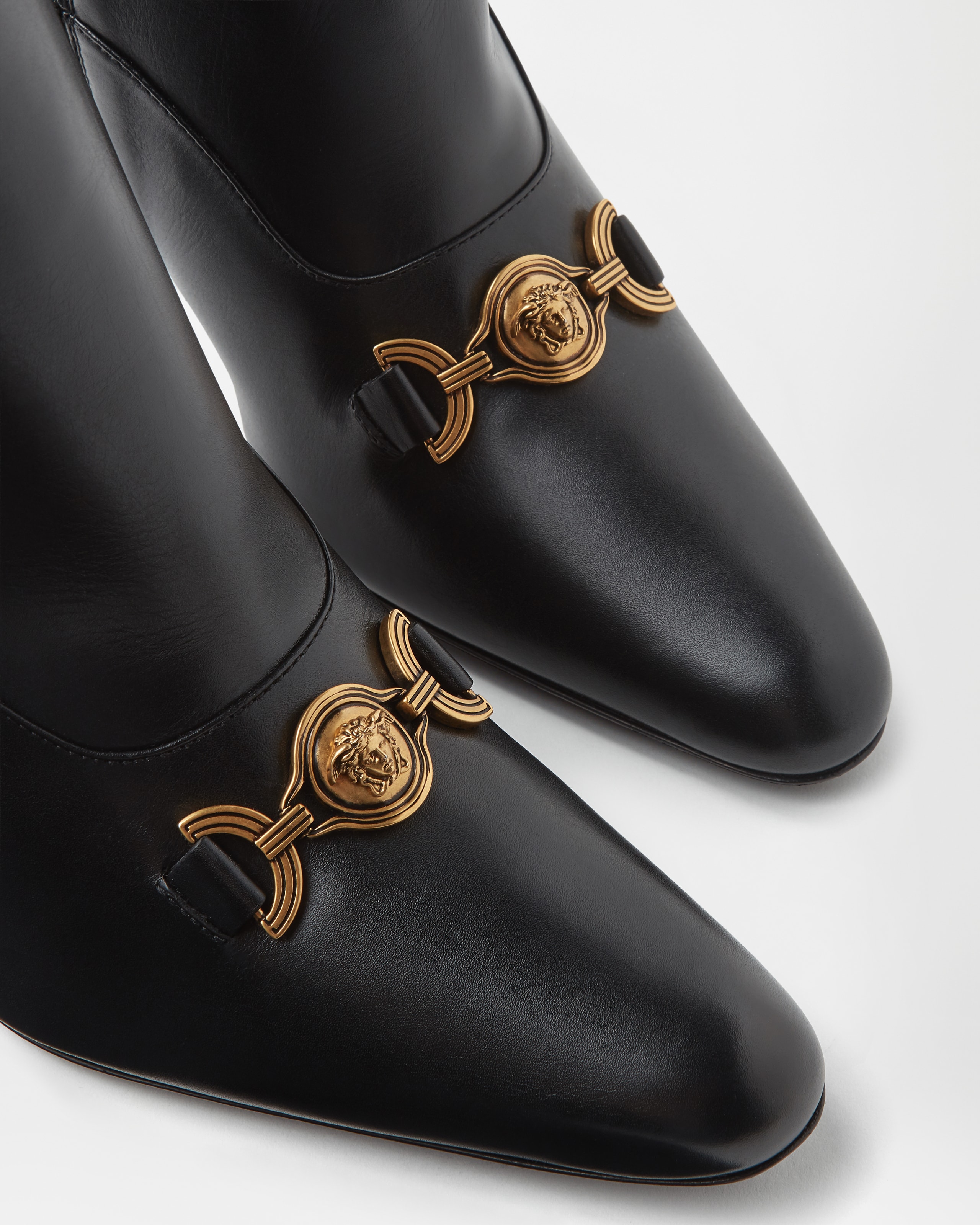 dress ankle boots ladies Marisa Leather 90 mm Black dresses with ankle boots