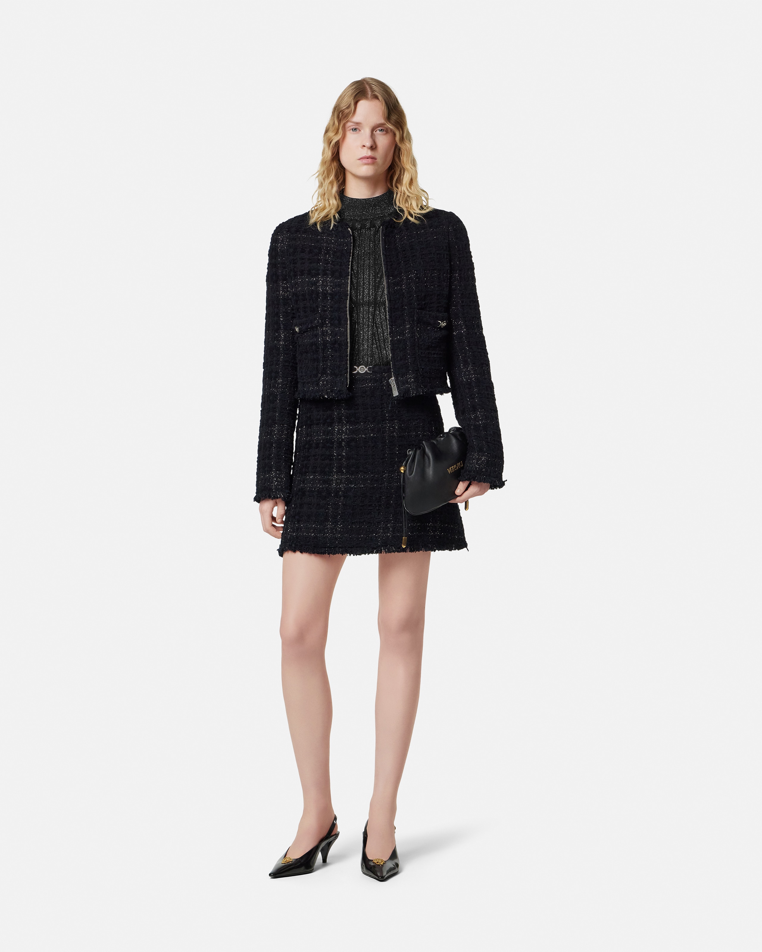 Lurex-Blend Ribbed Knit Top