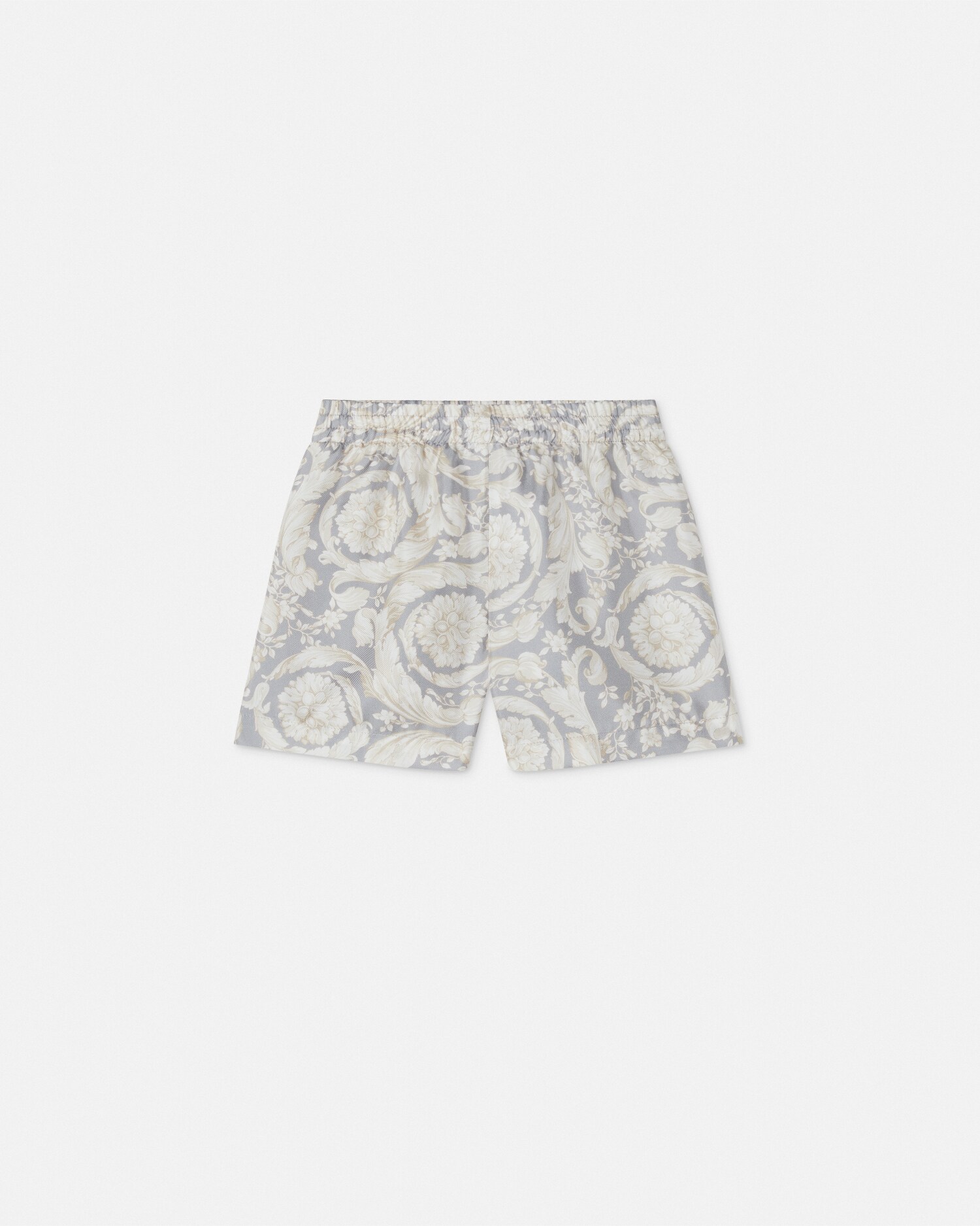 Versace Short Barocco Kids En Soie In Gris