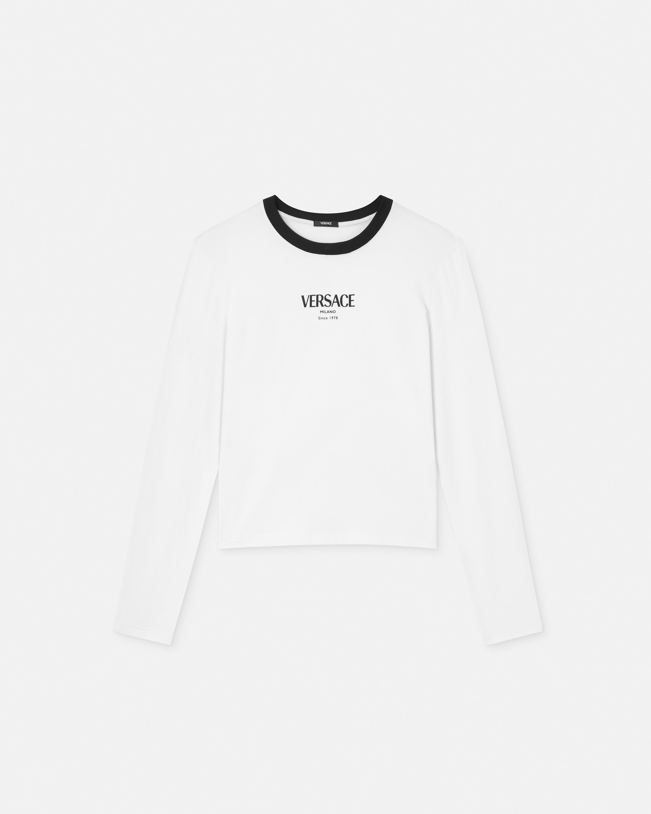 Versace Stretch Viscose-jersey T-shirt In White