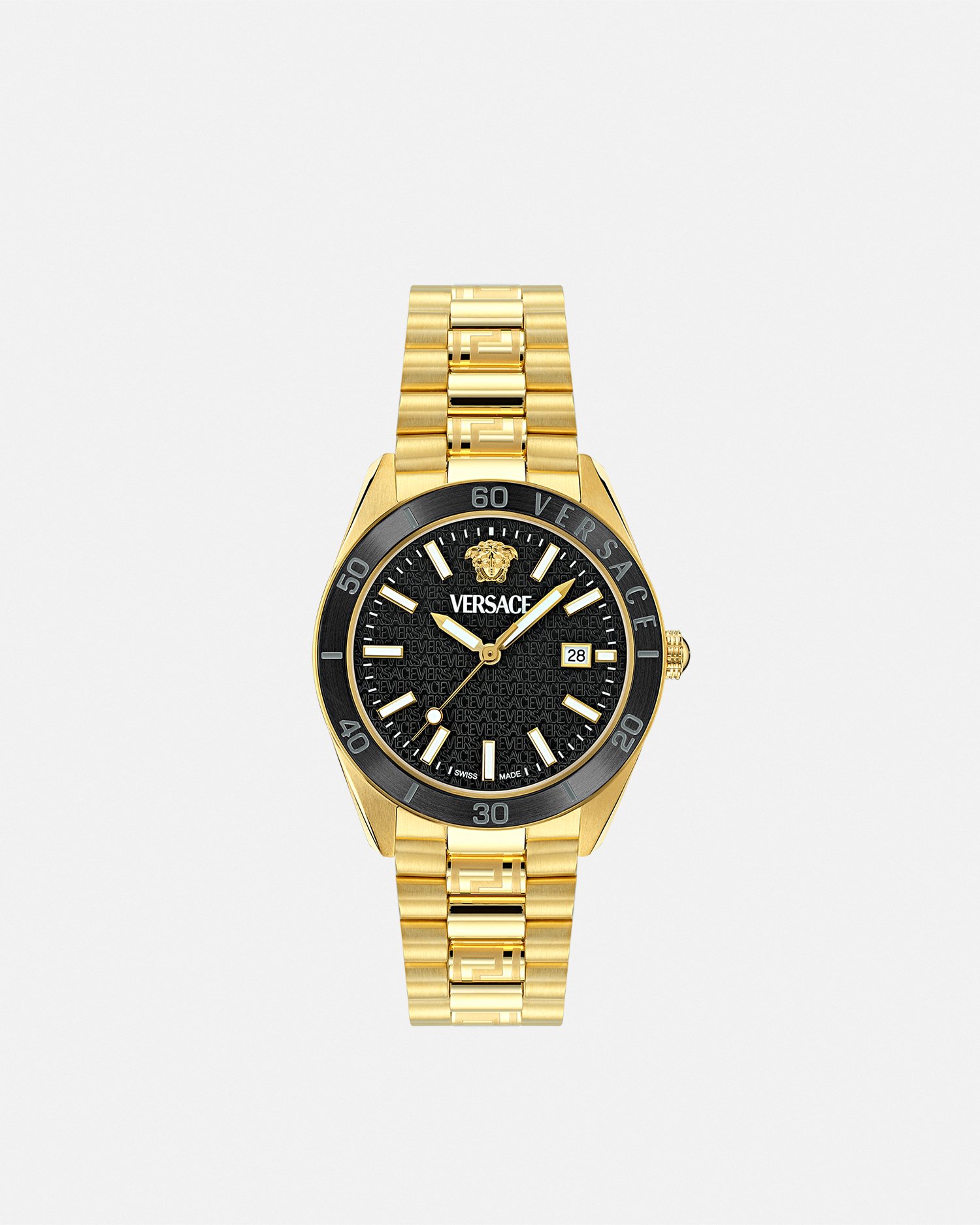 Versace V-dome Watch In Gold